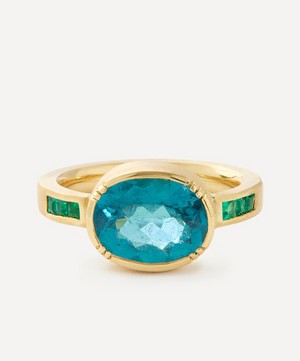Brooke Gregson - 18ct Gold Tourmaline and Emerald Ring image number 0