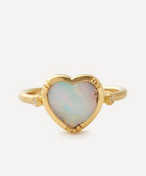 Brooke Gregson - 18ct Gold Boulder Opal Heart Ring image number 0