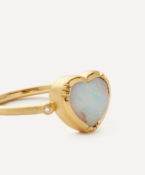 Brooke Gregson - 18ct Gold Boulder Opal Heart Ring image number 1
