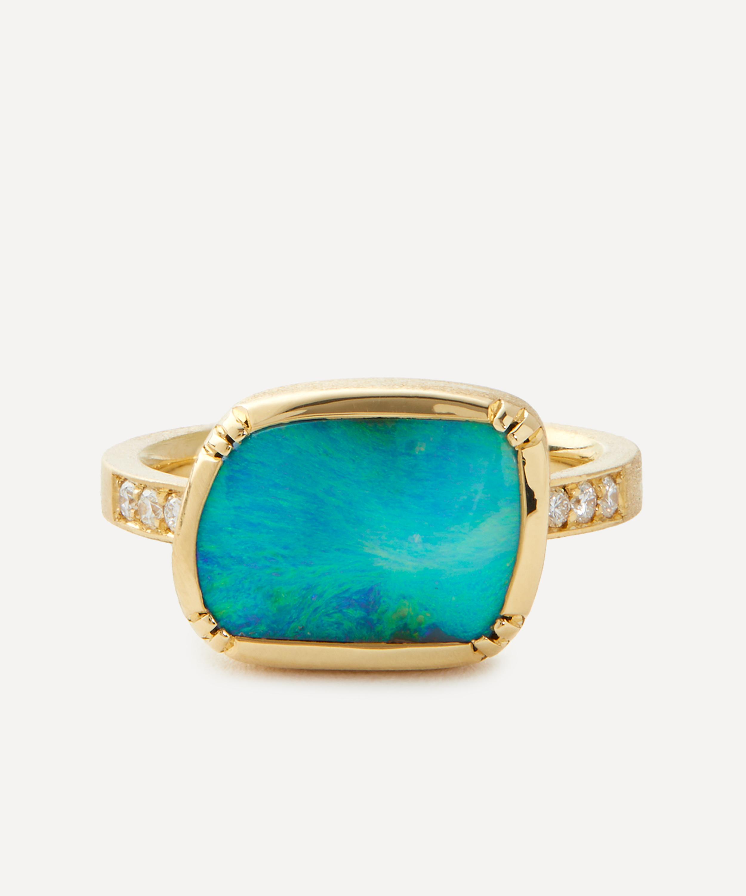 Brooke Gregson - 18ct Gold Boulder Opal Ellipse Ring image number 0