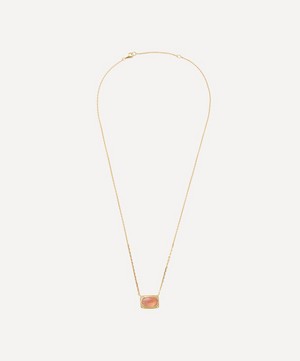 Brooke Gregson - 18ct Gold Rhodochrosite and Diamond Halo Pendant Necklace image number 1