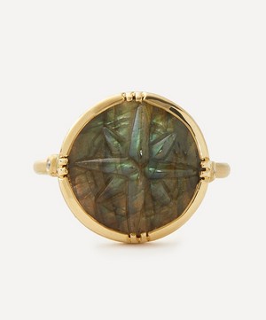 Brooke Gregson - 18ct Gold Labradorite Compass Ring image number 0