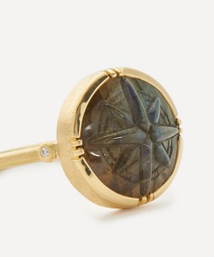 Brooke Gregson - 18ct Gold Labradorite Compass Ring image number 1