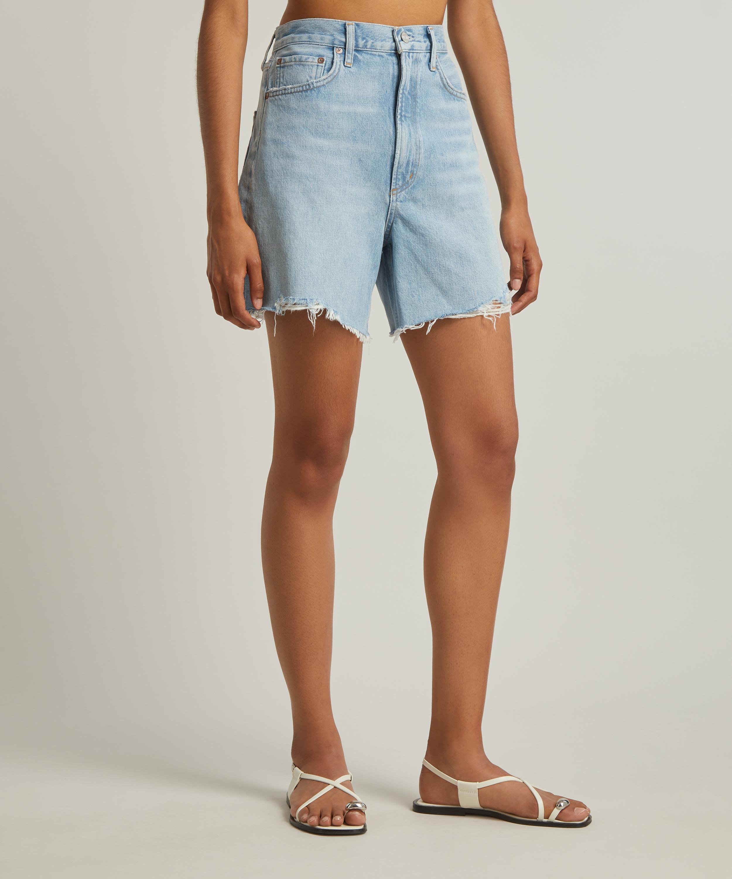 AGOLDE - Stella Denim Raw Hem Shorts image number 2