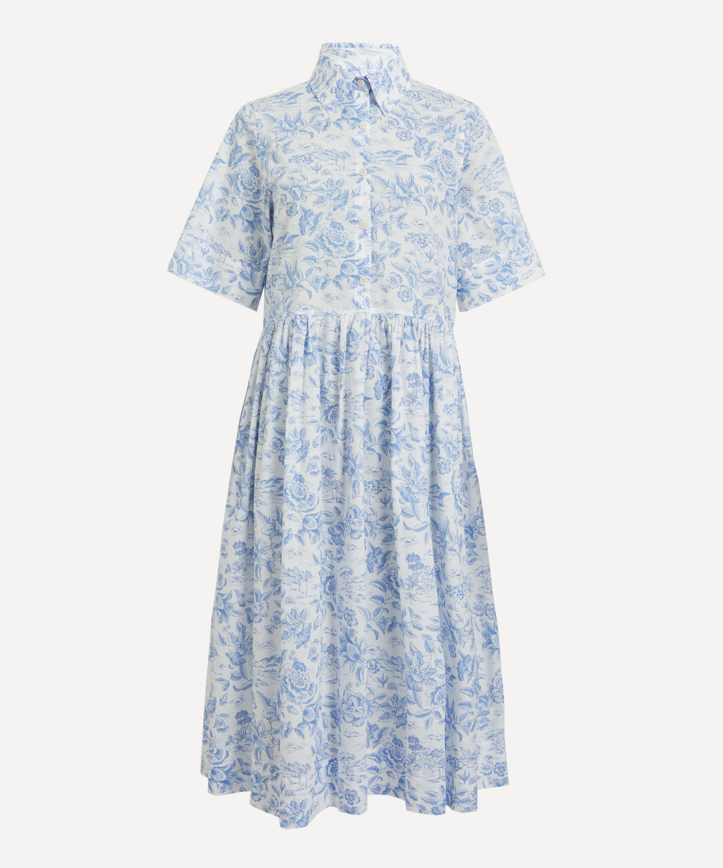 Liberty - Delft Lagoon Tana Lawn™ Cotton Gallery Shirt Dress image number 0