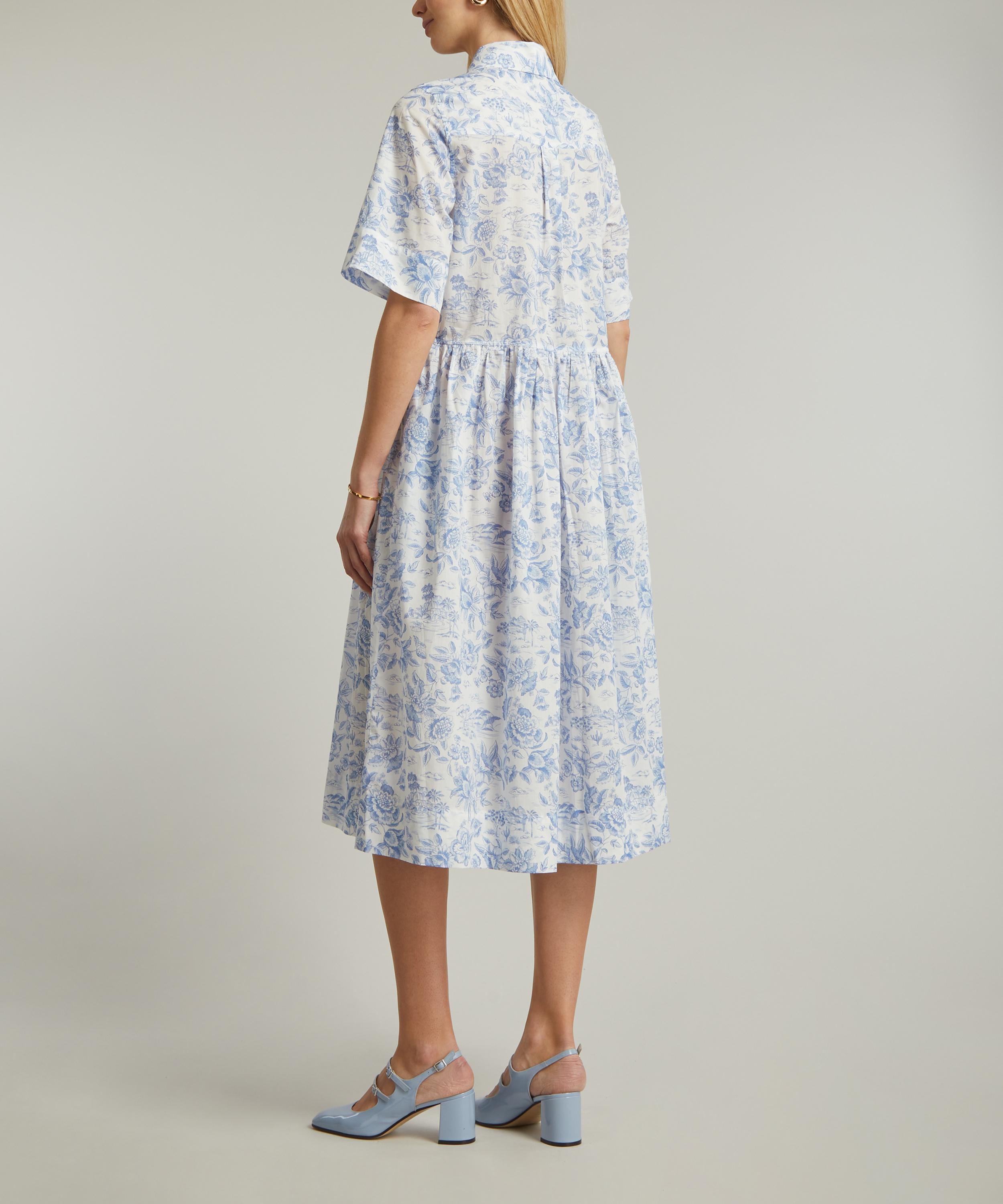 Liberty - Delft Lagoon Tana Lawn™ Cotton Gallery Shirt Dress image number 3