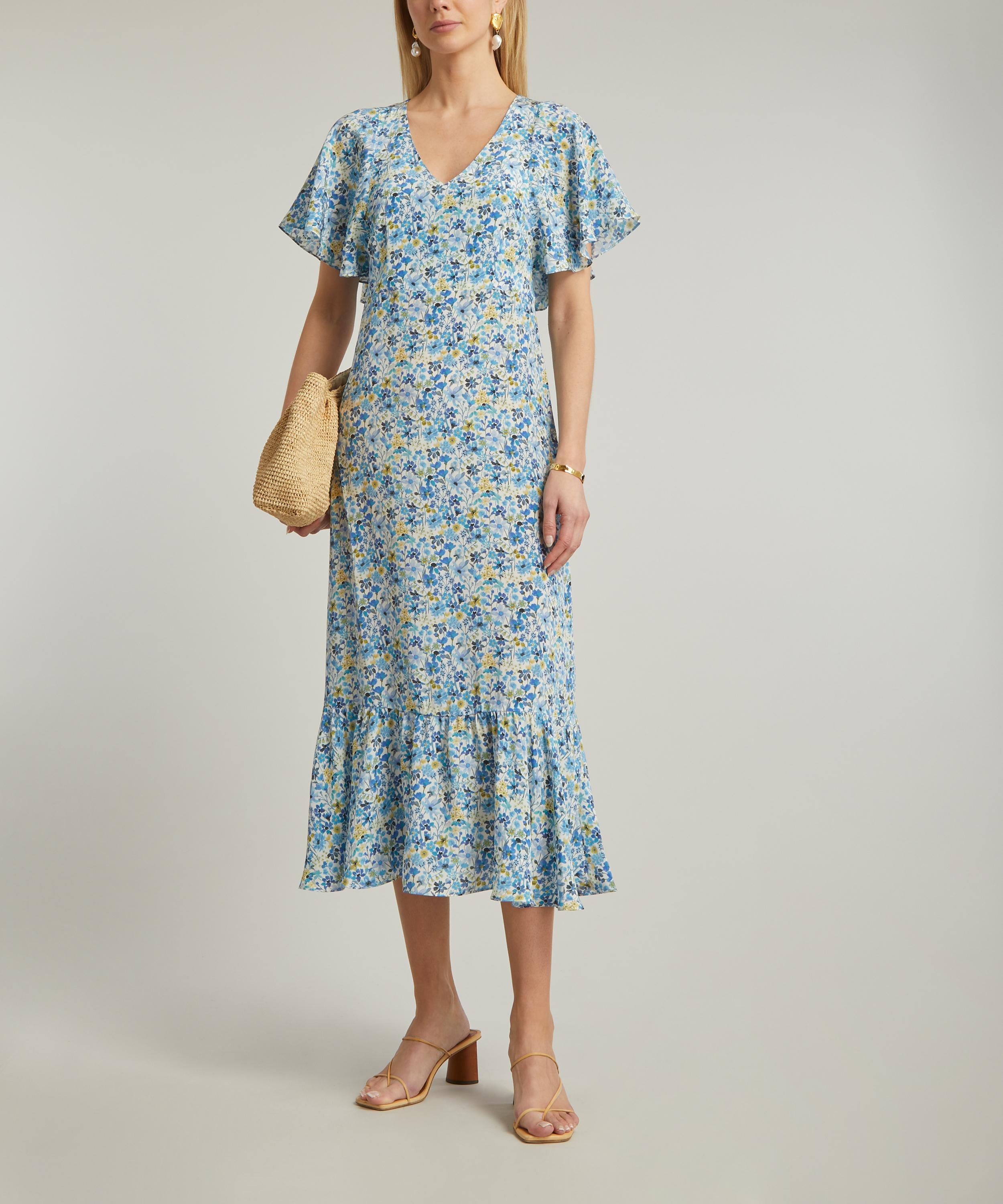 Liberty - Dreams of Summer Silk Crepe de Chine Aperitif Midi-Dress image number 1