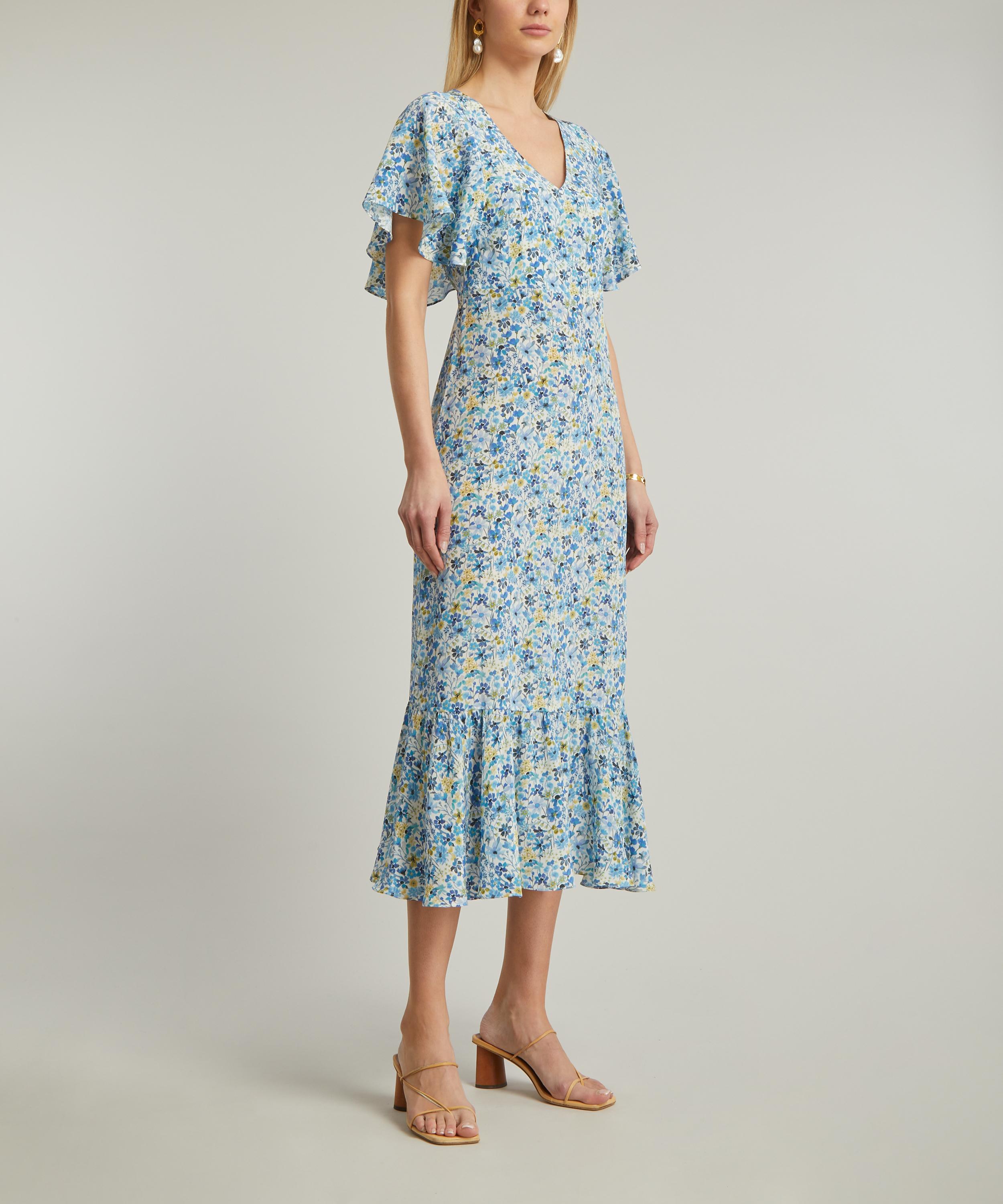 Liberty - Dreams of Summer Silk Crepe de Chine Aperitif Midi-Dress image number 2