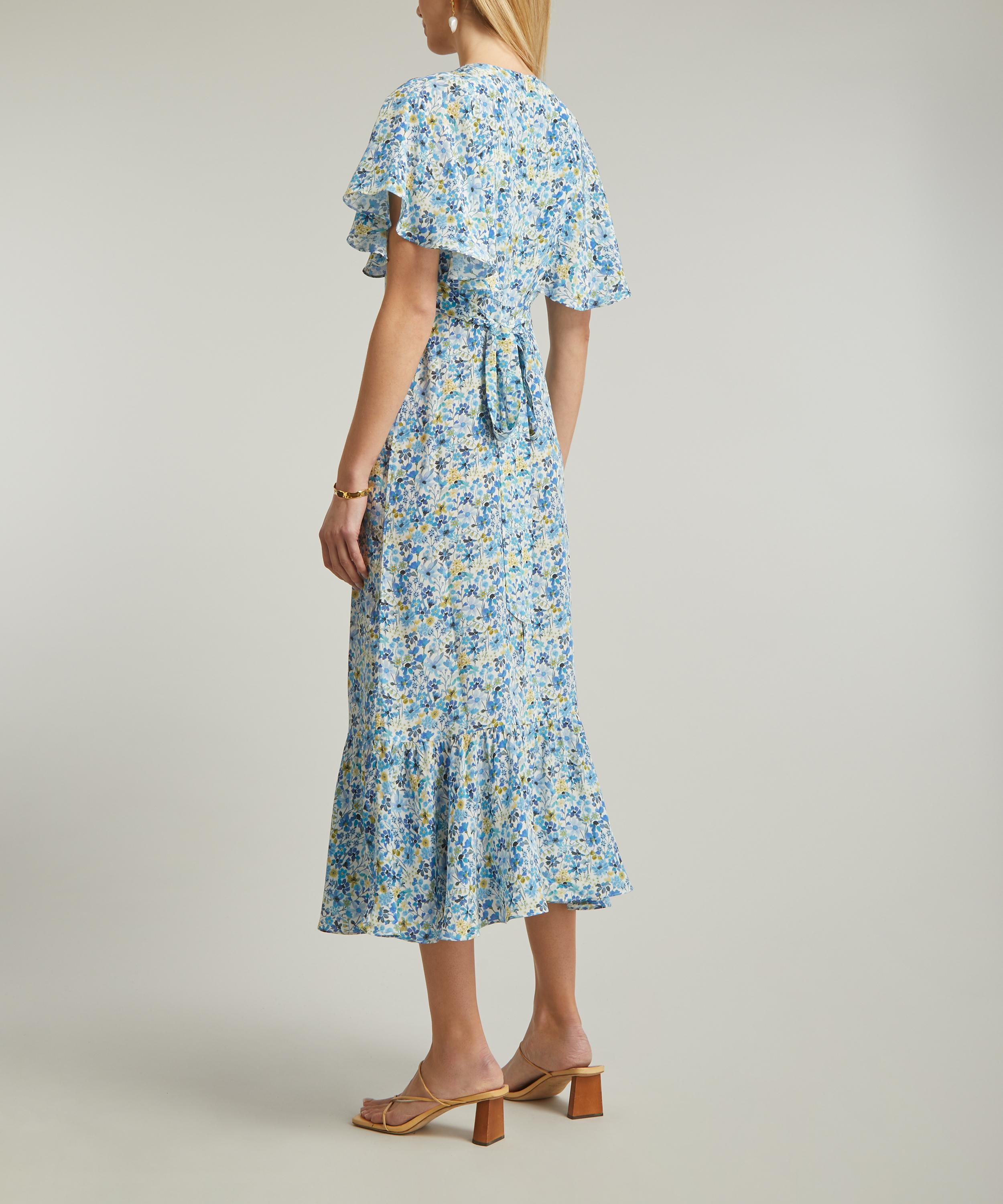 Liberty - Dreams of Summer Silk Crepe de Chine Aperitif Midi-Dress image number 3