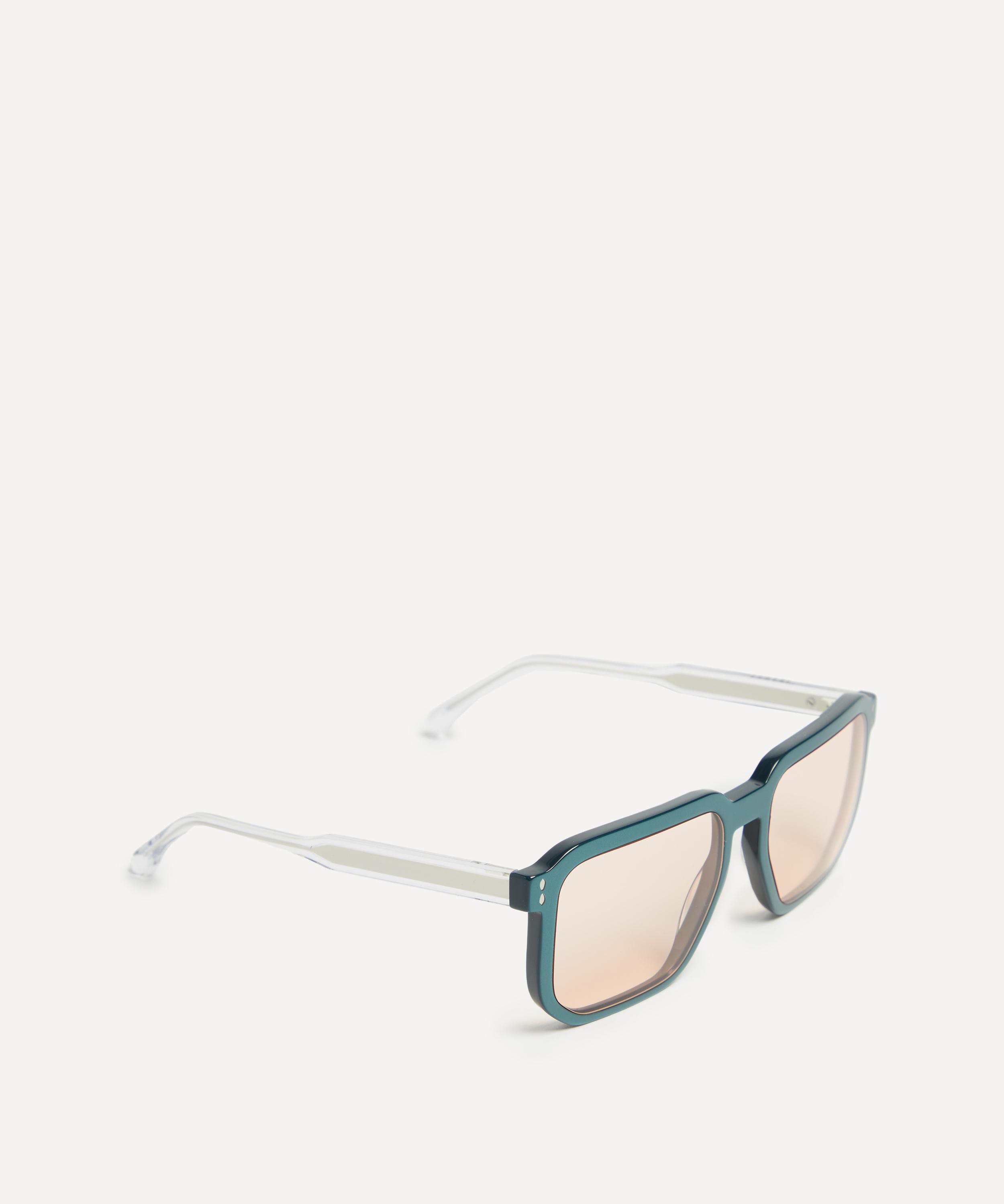 Isabel Marant Acetate Semi-Transparent Green Geometric Sunglasses 