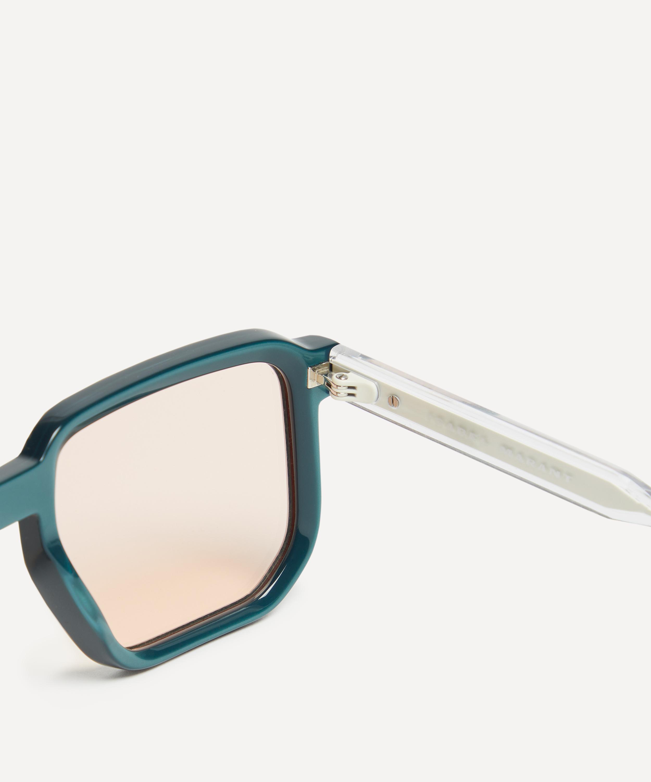 Isabel Marant Acetate Semi-Transparent Green Geometric Sunglasses 