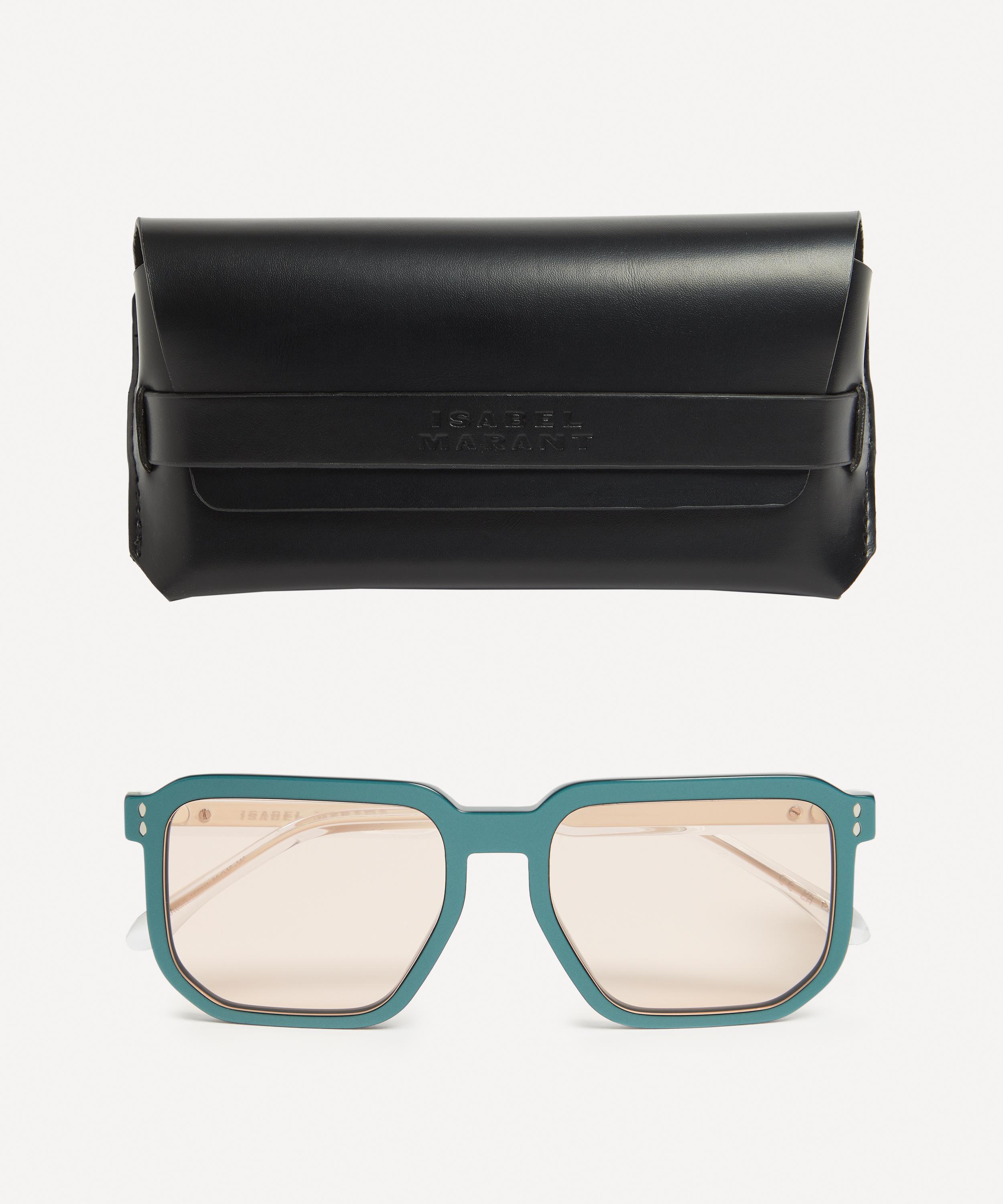 Isabel Marant Acetate Semi-Transparent Green Geometric Sunglasses 