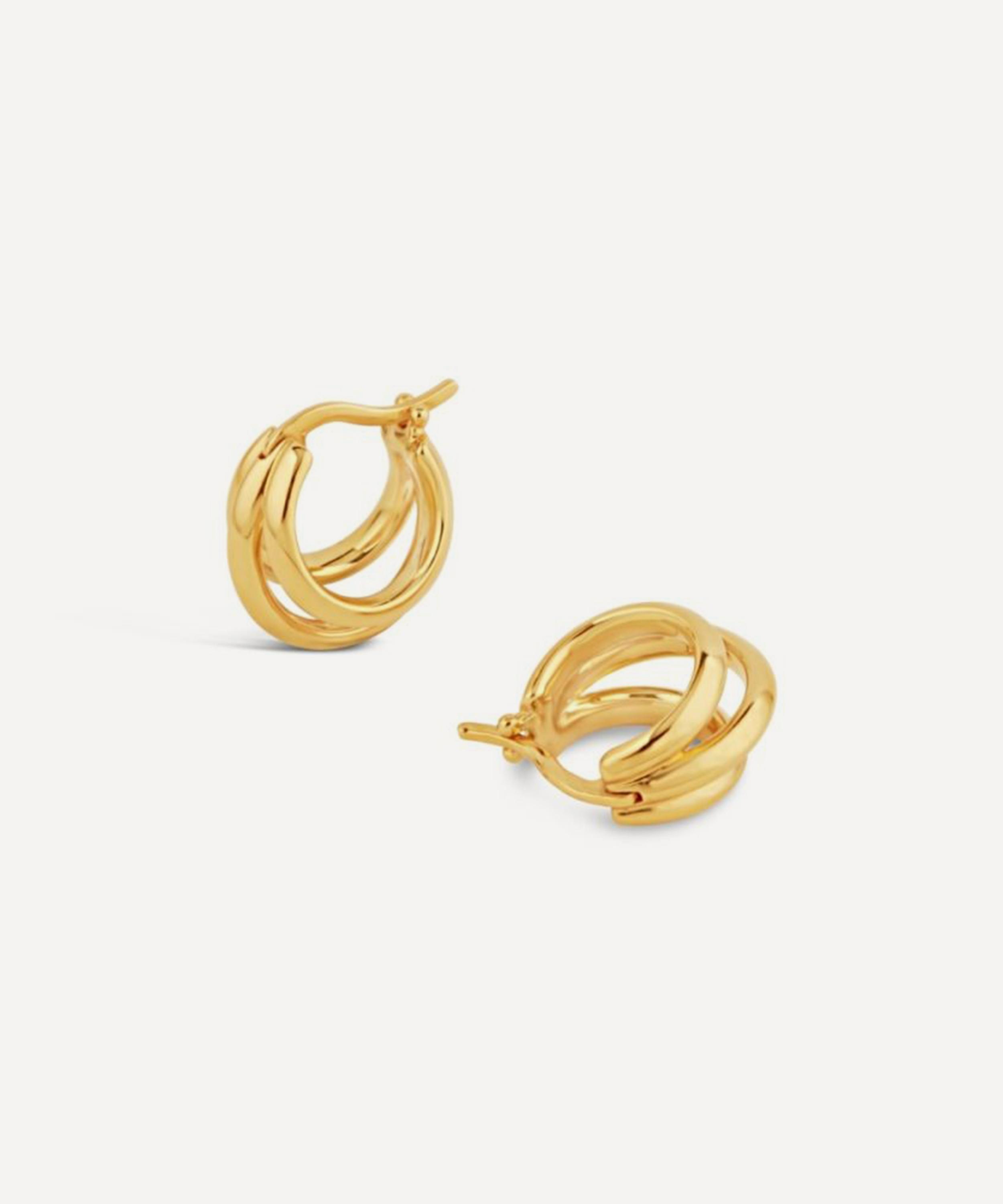 Dinny Hall - 18ct Gold-Plated Vermeil Silver Signature Triple Huggie Hoop Earrings