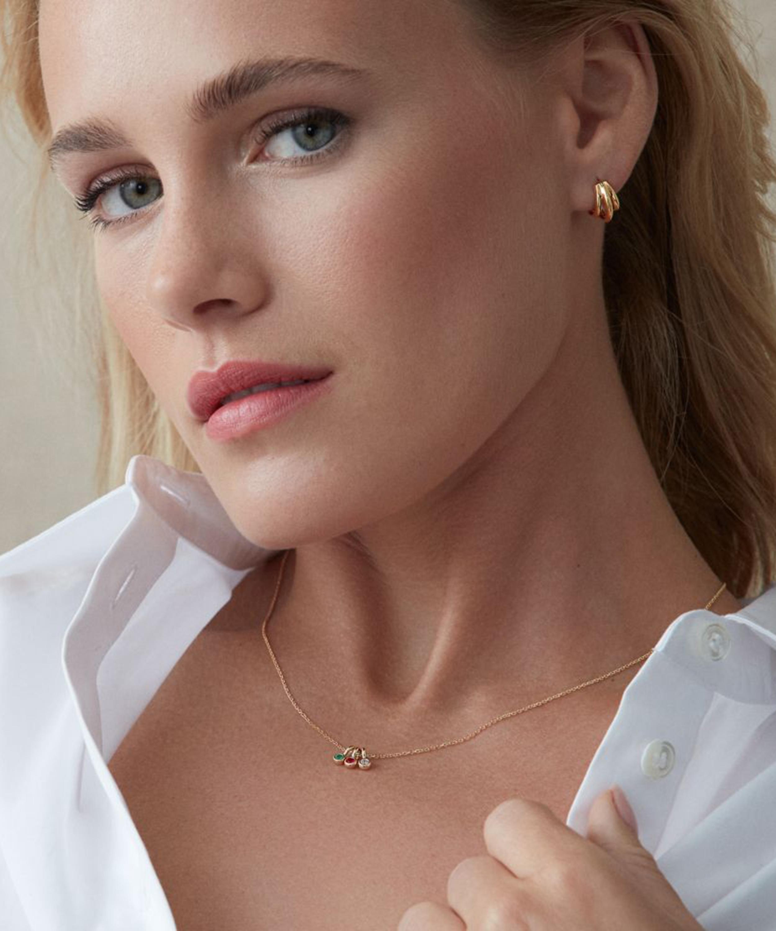 Dinny Hall - 18ct Gold-Plated Vermeil Silver Signature Triple Huggie Hoop Earrings image number 1