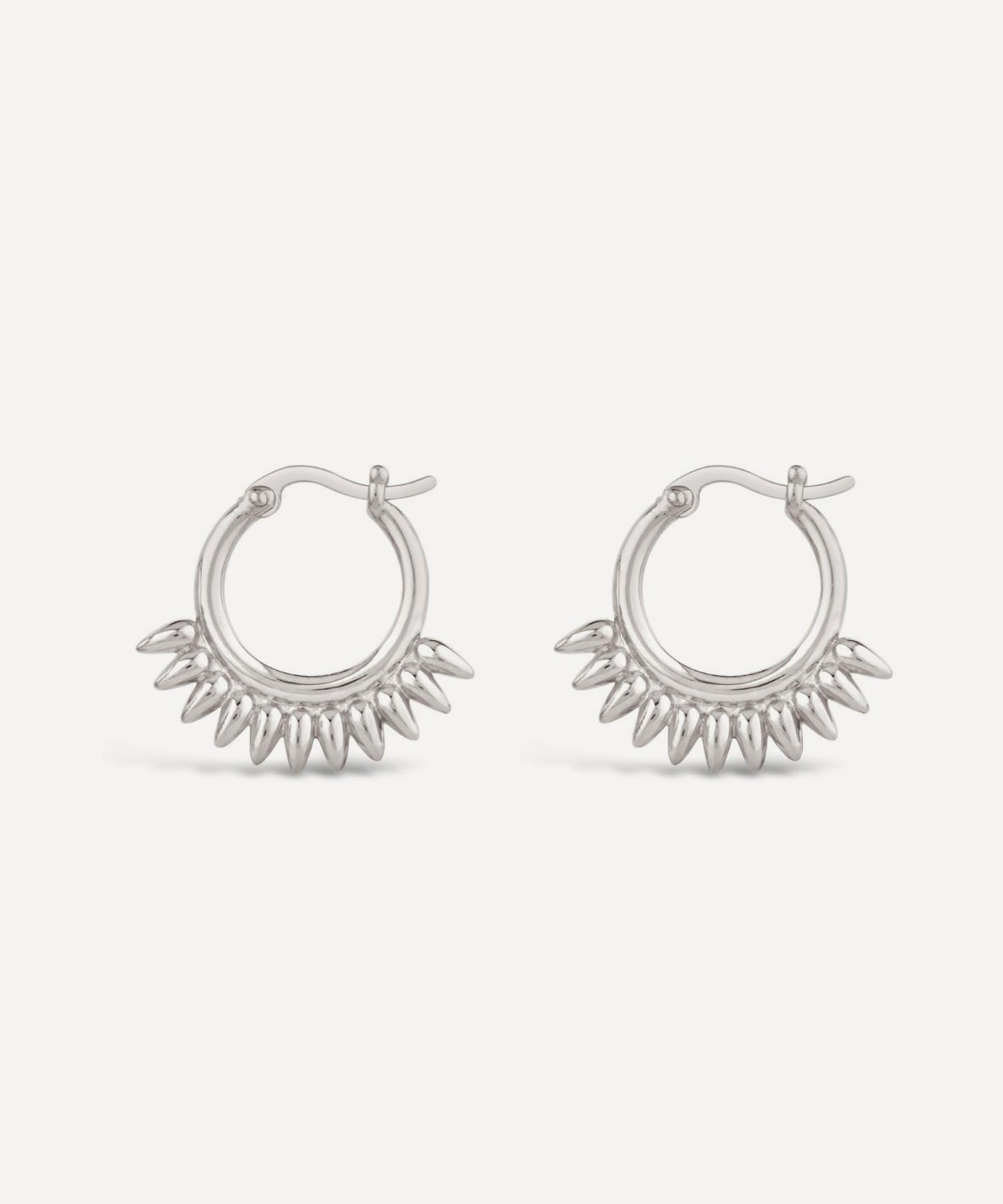 Dinny Hall - Sterling Silver Sunbeam Small Click Hoop Earrings image number 0