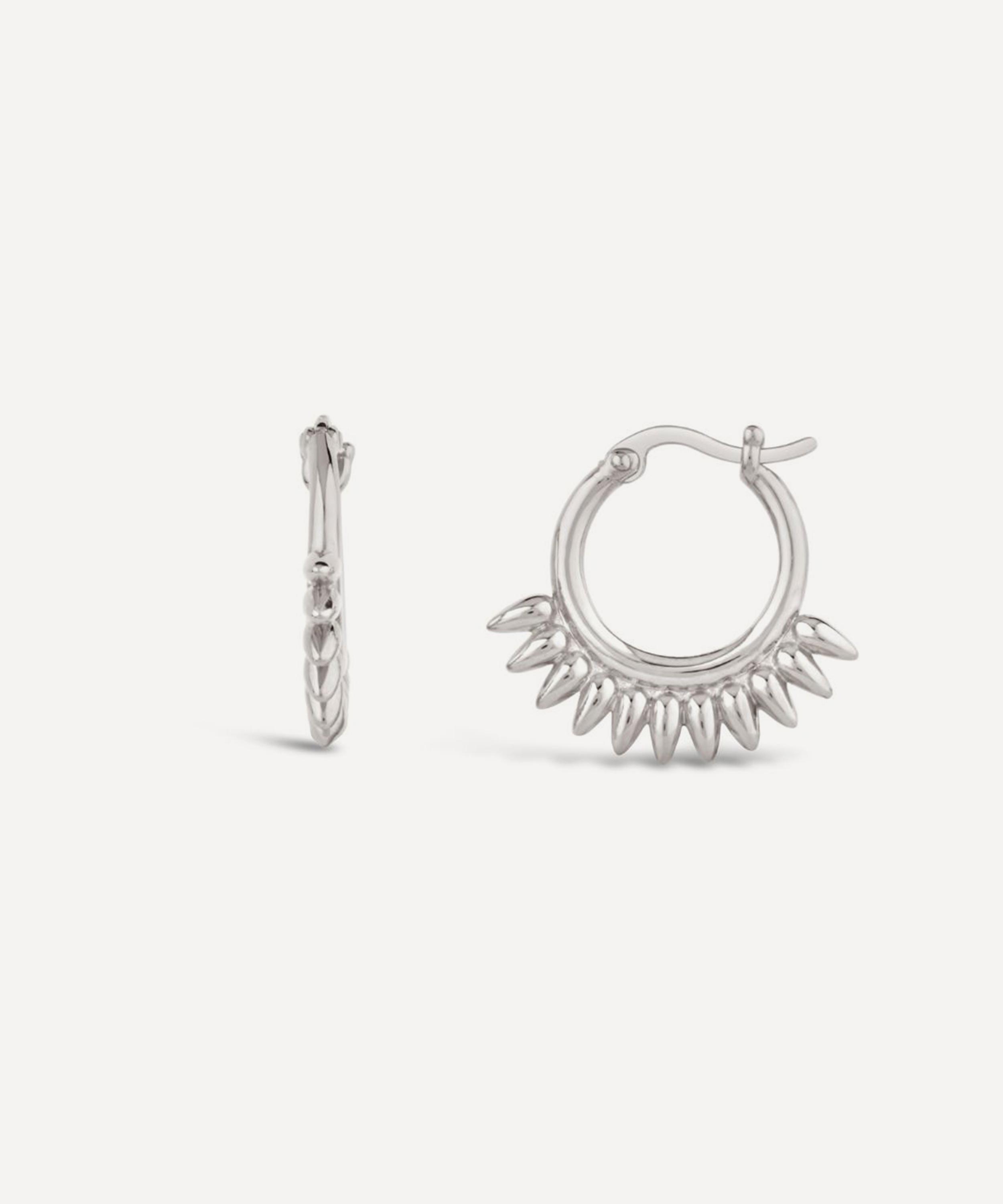 Dinny Hall - Sterling Silver Sunbeam Small Click Hoop Earrings image number 3