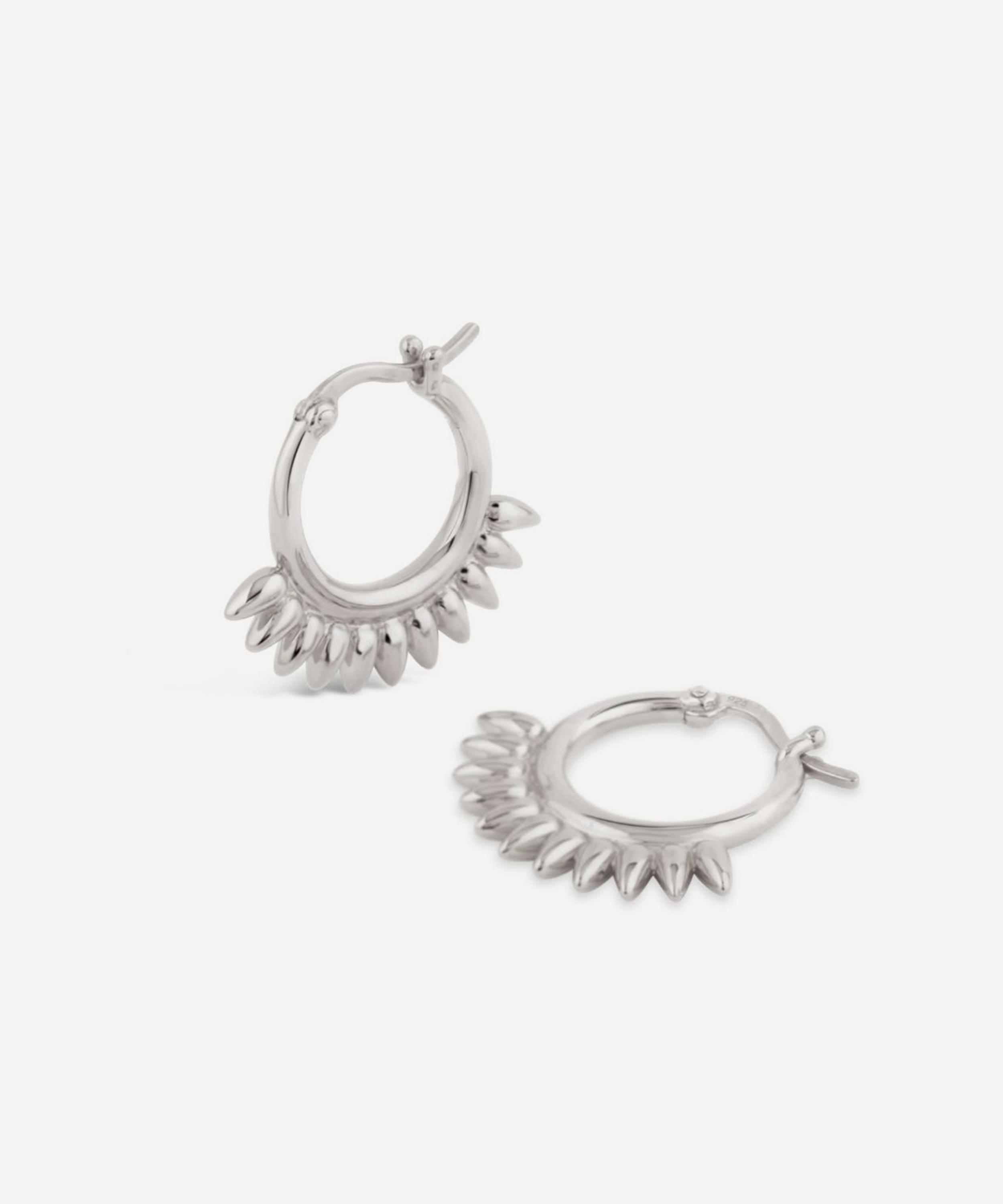 Dinny Hall - Sterling Silver Sunbeam Small Click Hoop Earrings image number 4