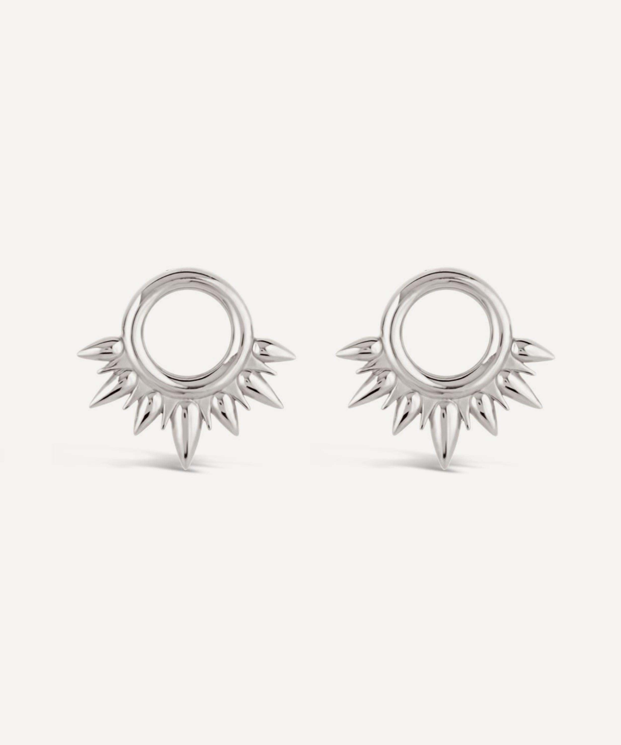 Dinny Hall - Sterling Silver Sunbeam Half Sun Stud Earrings image number 0