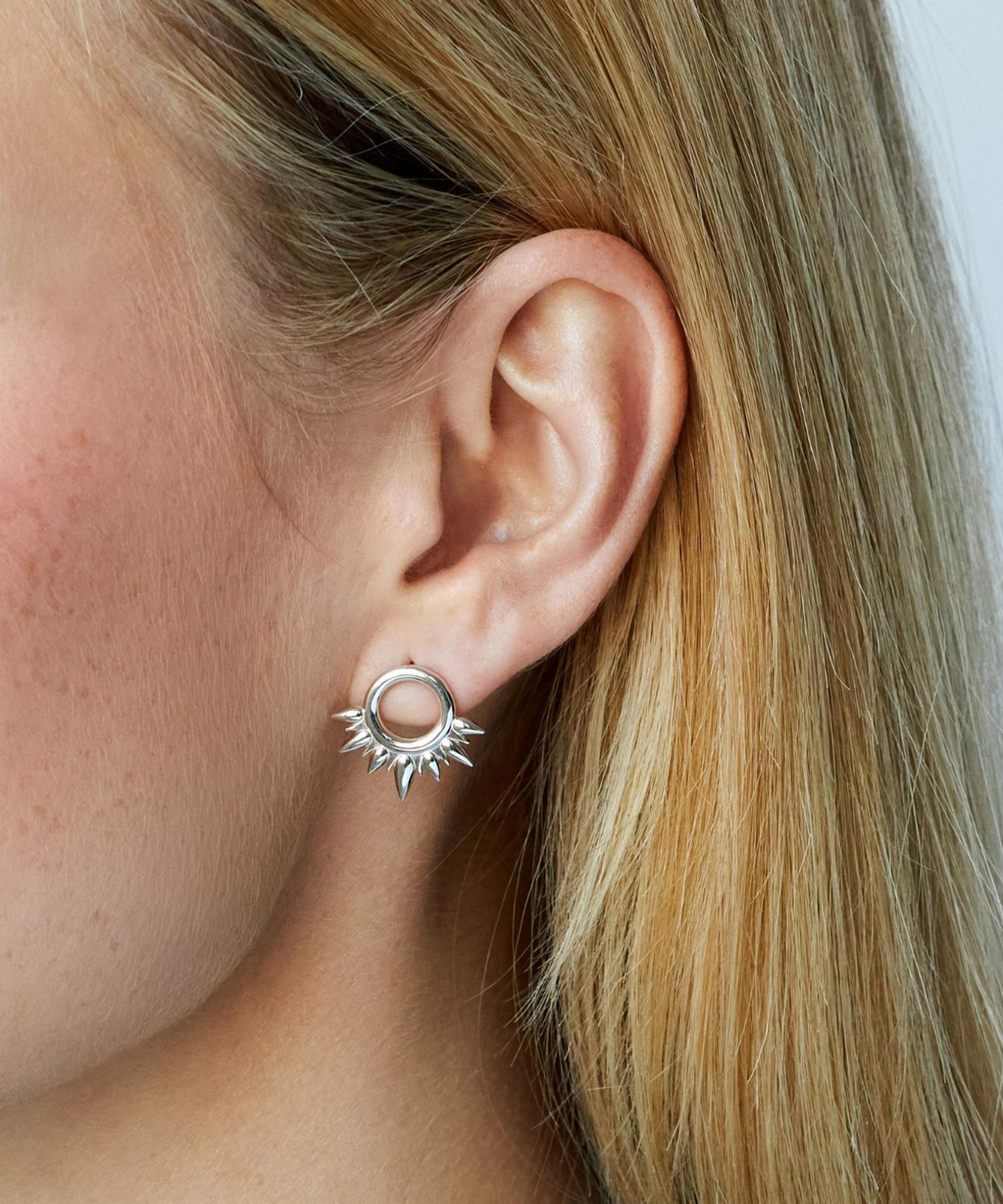 Dinny Hall - Sterling Silver Sunbeam Half Sun Stud Earrings image number 2