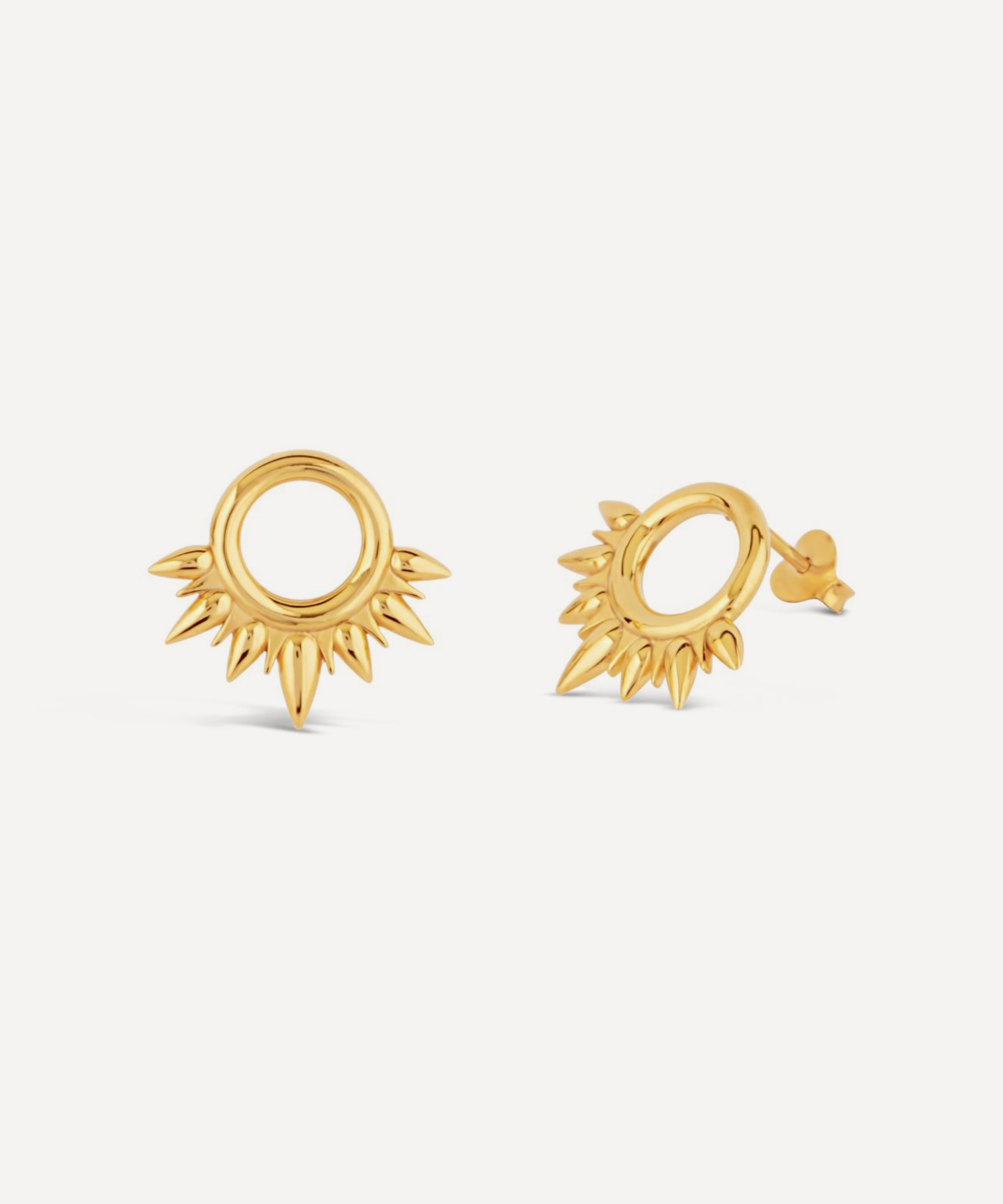 Dinny Hall - 22ct Gold-Plated Sunbeam Half Sun Stud Earrings image number 3