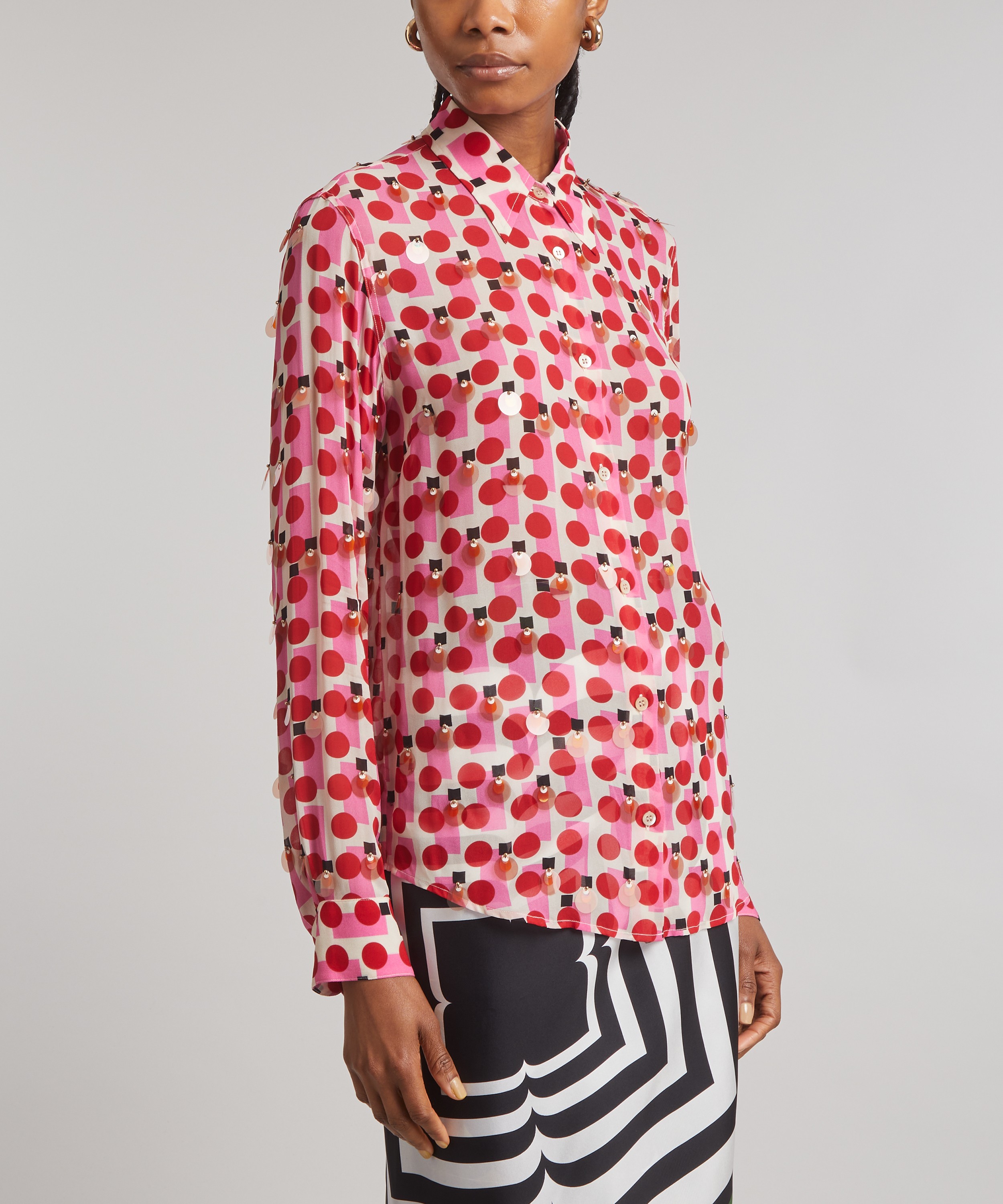 Dries Van Noten Printed Shirt with Paillettes | Liberty
