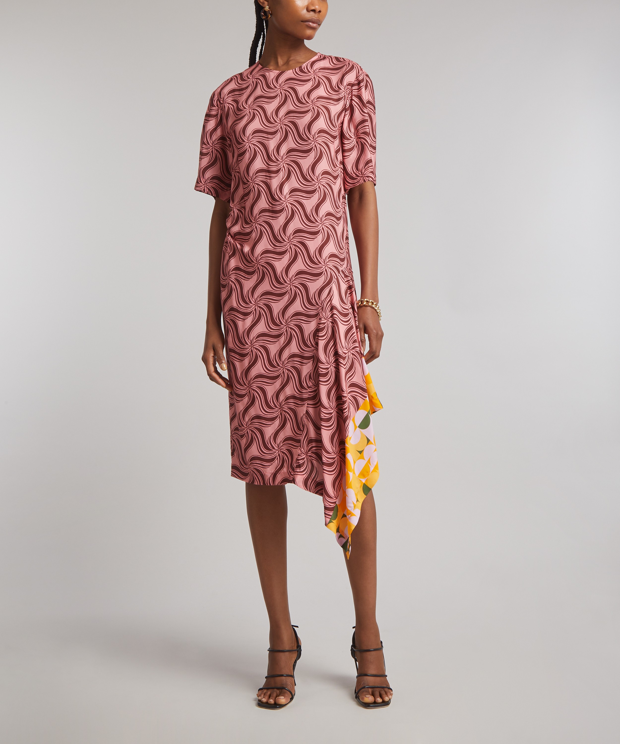 Dries Van Noten - Printed Asymmetric Midi Dress image number 2