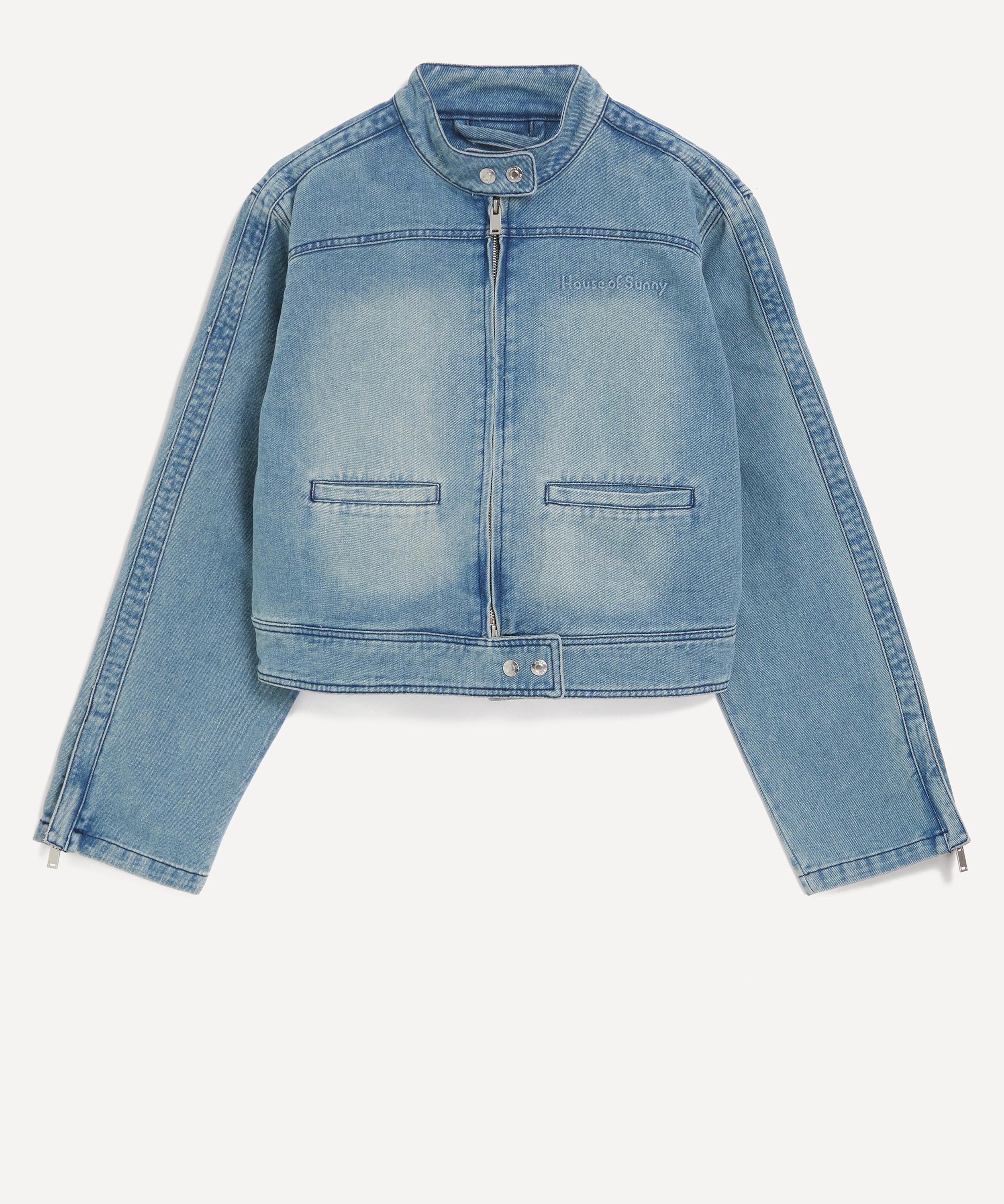 House of Sunny - Take a Trip Mini Racer Denim Jacket image number 0