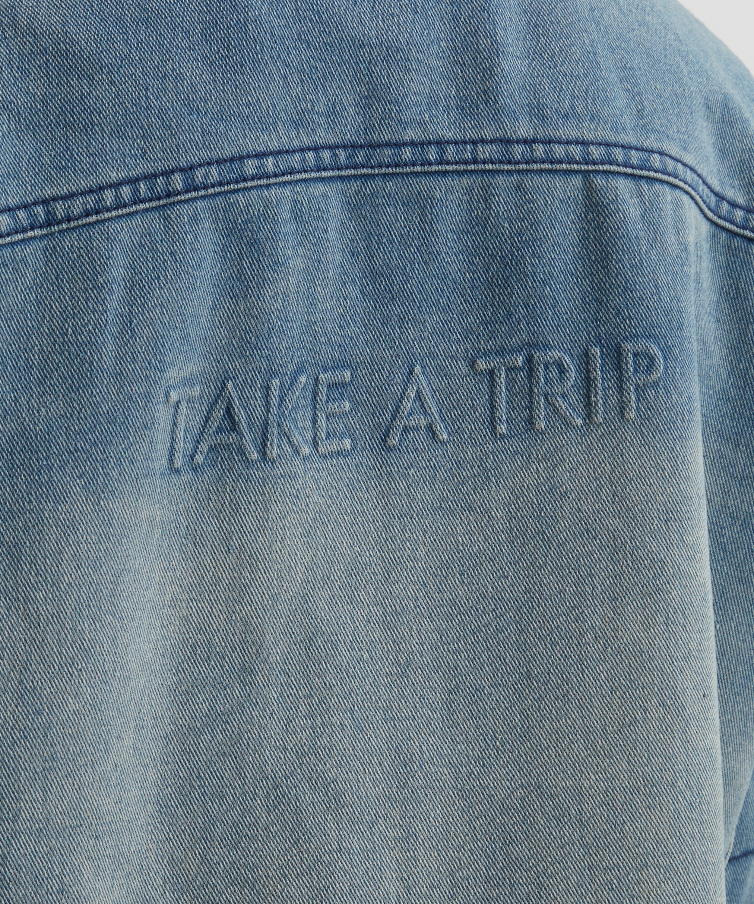 House of Sunny - Take a Trip Mini Racer Denim Jacket image number 4