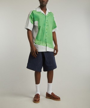 JW Anderson - White and Green Striped Trompe L’Oeil Shirt image number 1