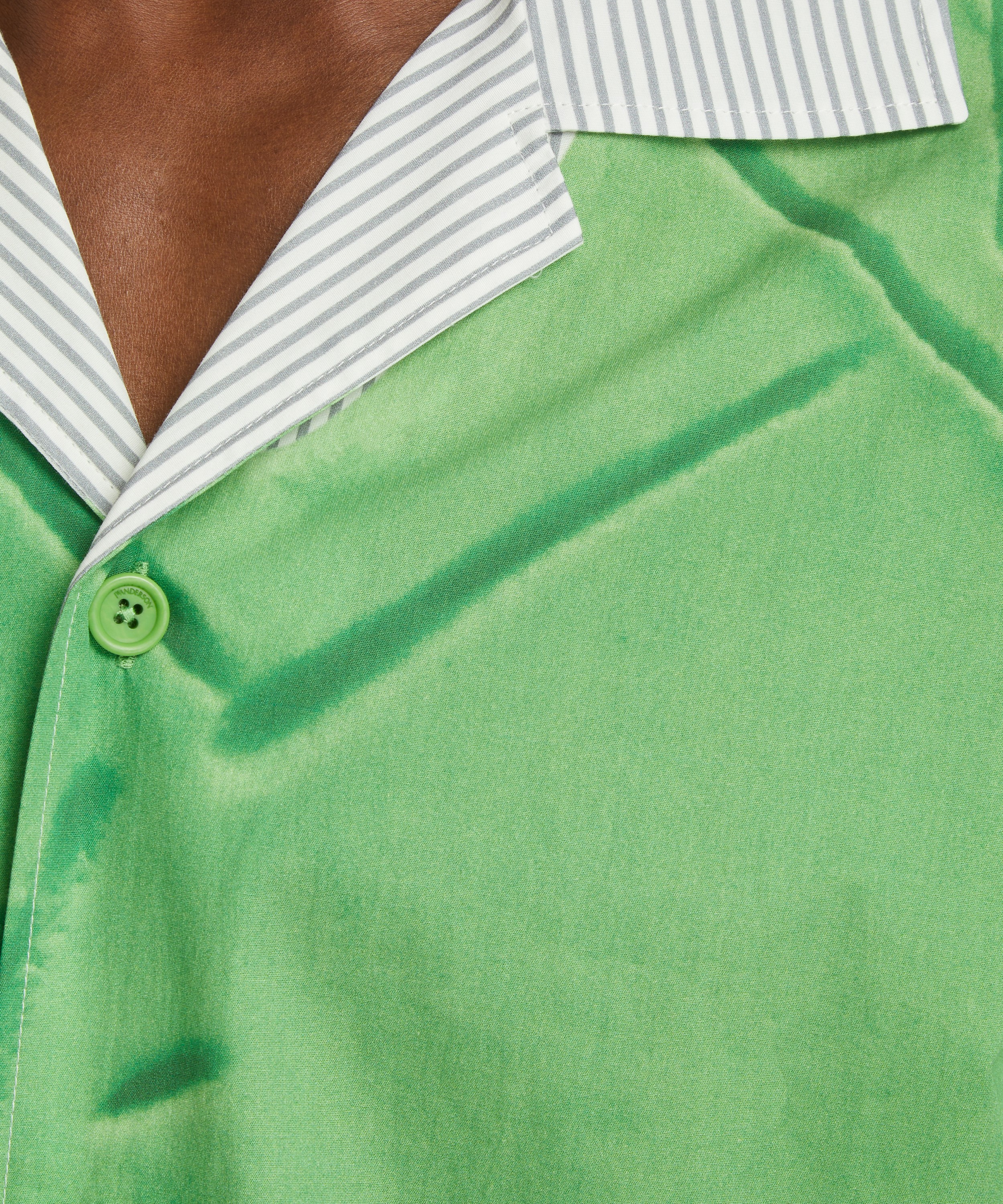 JW Anderson - White and Green Striped Trompe L’Oeil Shirt image number 4