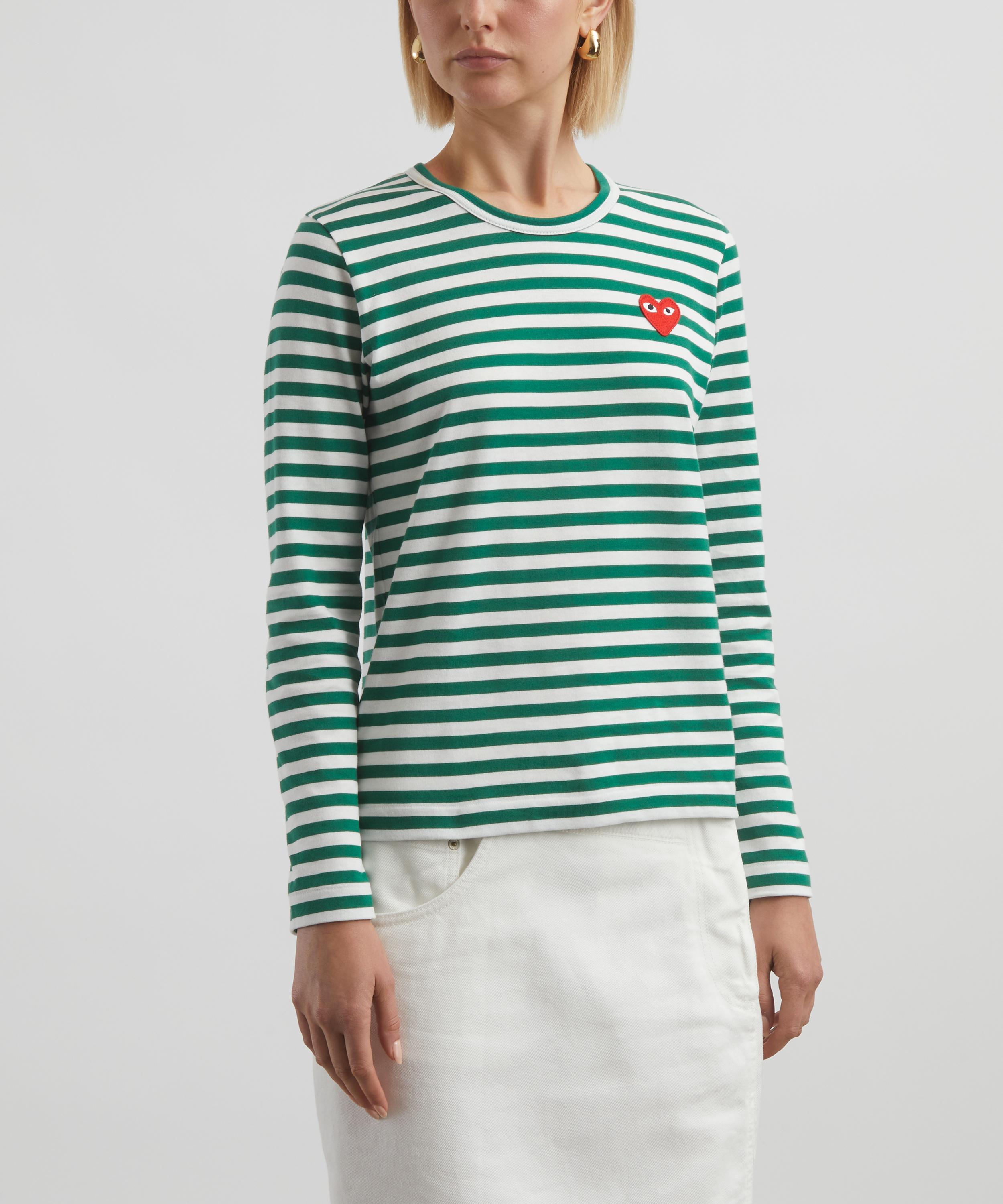 Comme des Garçons Play - Long Sleeve Striped Logo T-Shirt image number 2