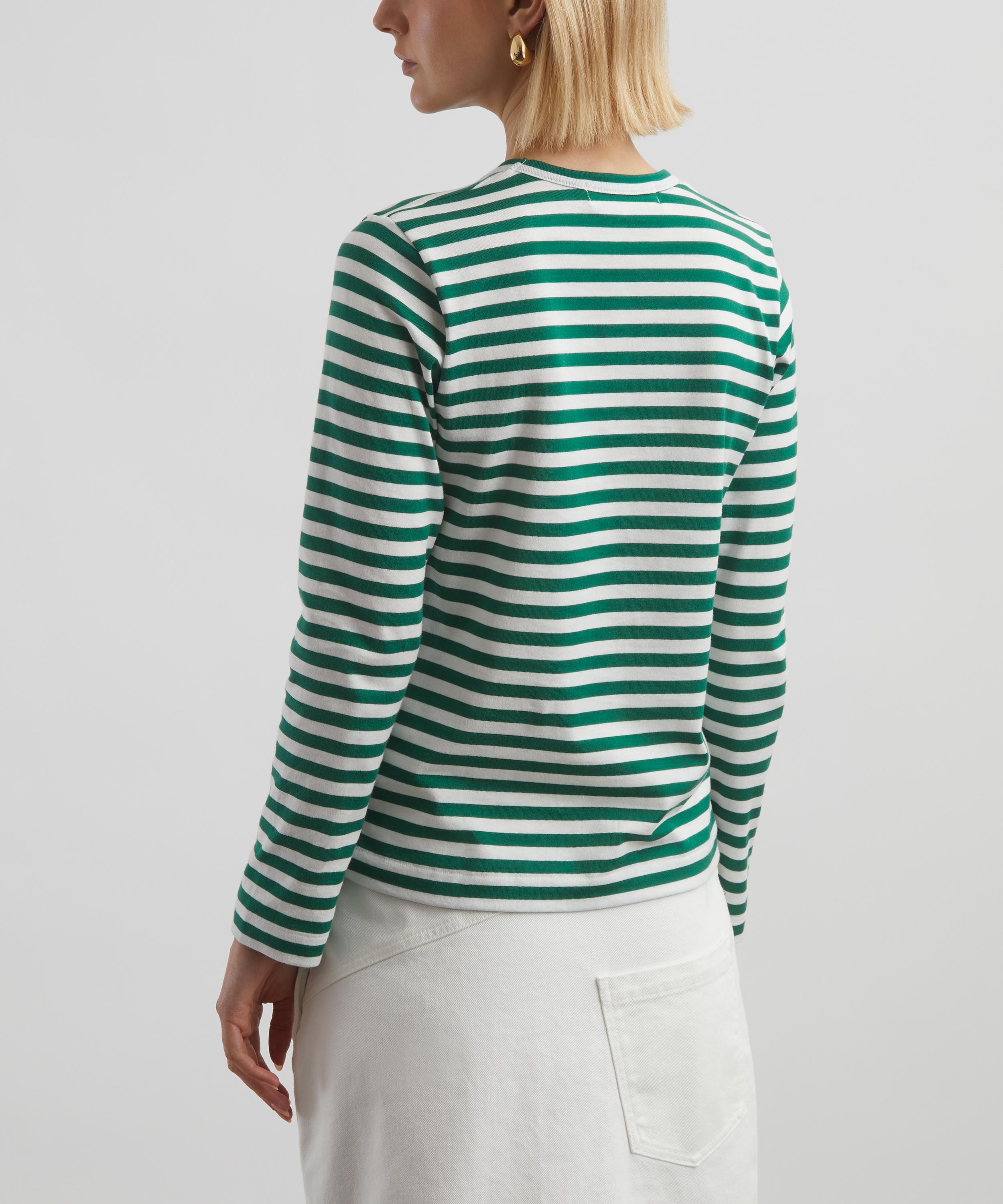 Comme des Garçons Play - Long Sleeve Striped Logo T-Shirt image number 3