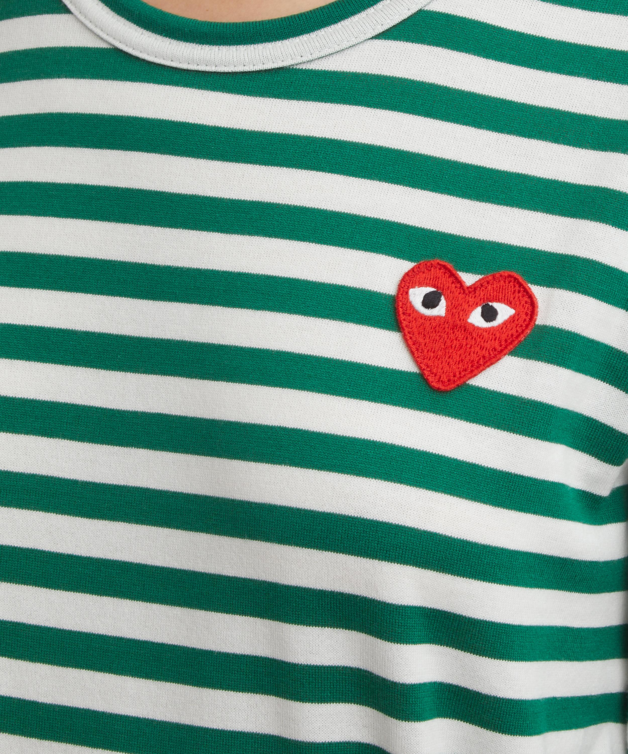 Comme des Garçons Play - Long Sleeve Striped Logo T-Shirt image number 4