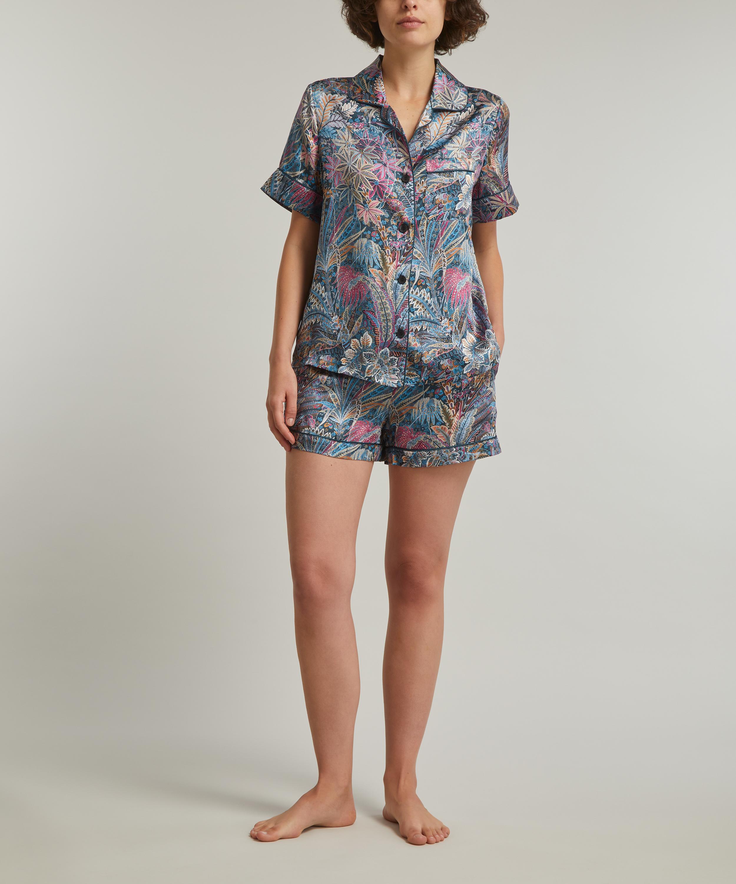 Liberty - Adelphi Voyage Silk-Satin Short-Sleeve Pyjama Set image number 1