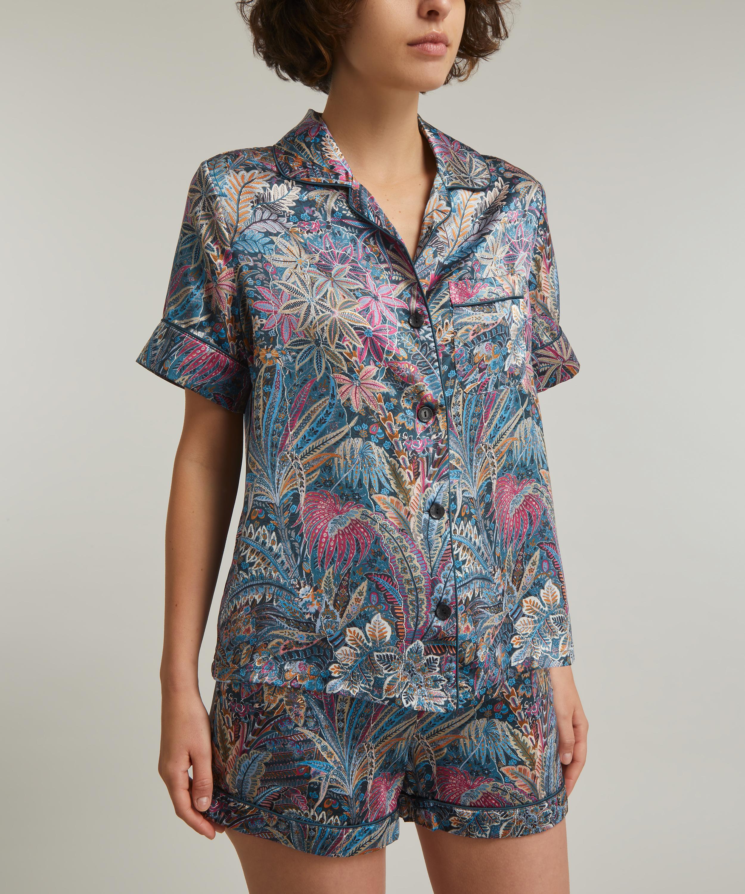 Liberty - Adelphi Voyage Silk-Satin Short-Sleeve Pyjama Set image number 2