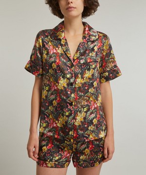 Liberty - Leopard Silk-Satin Short-Sleeve Pyjama Set image number 2