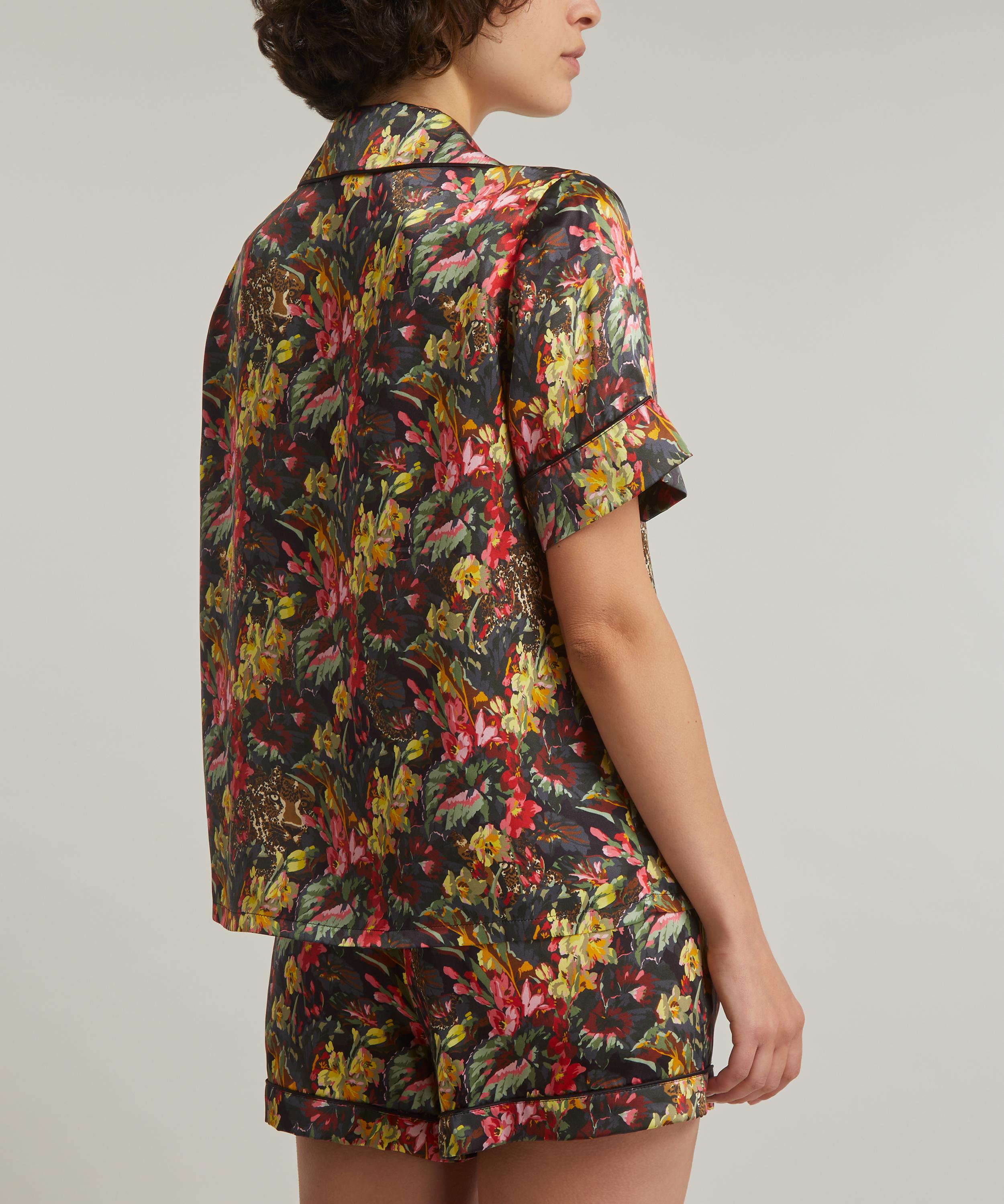 Liberty - Leopard Silk-Satin Short-Sleeve Pyjama Set image number 3