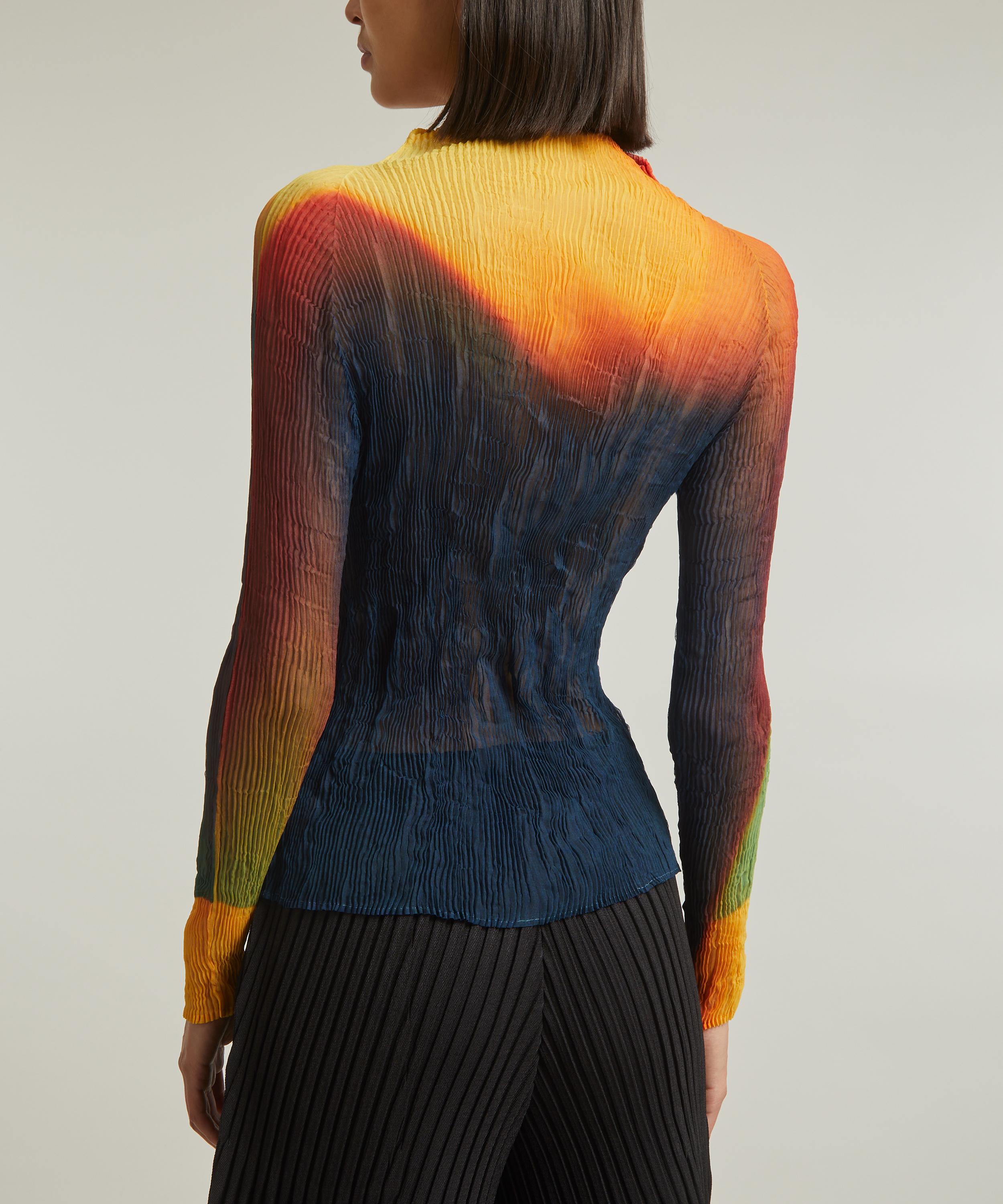 Issey Miyake - Light Leek Chiffon Twist Long Sleeve Top image number 3