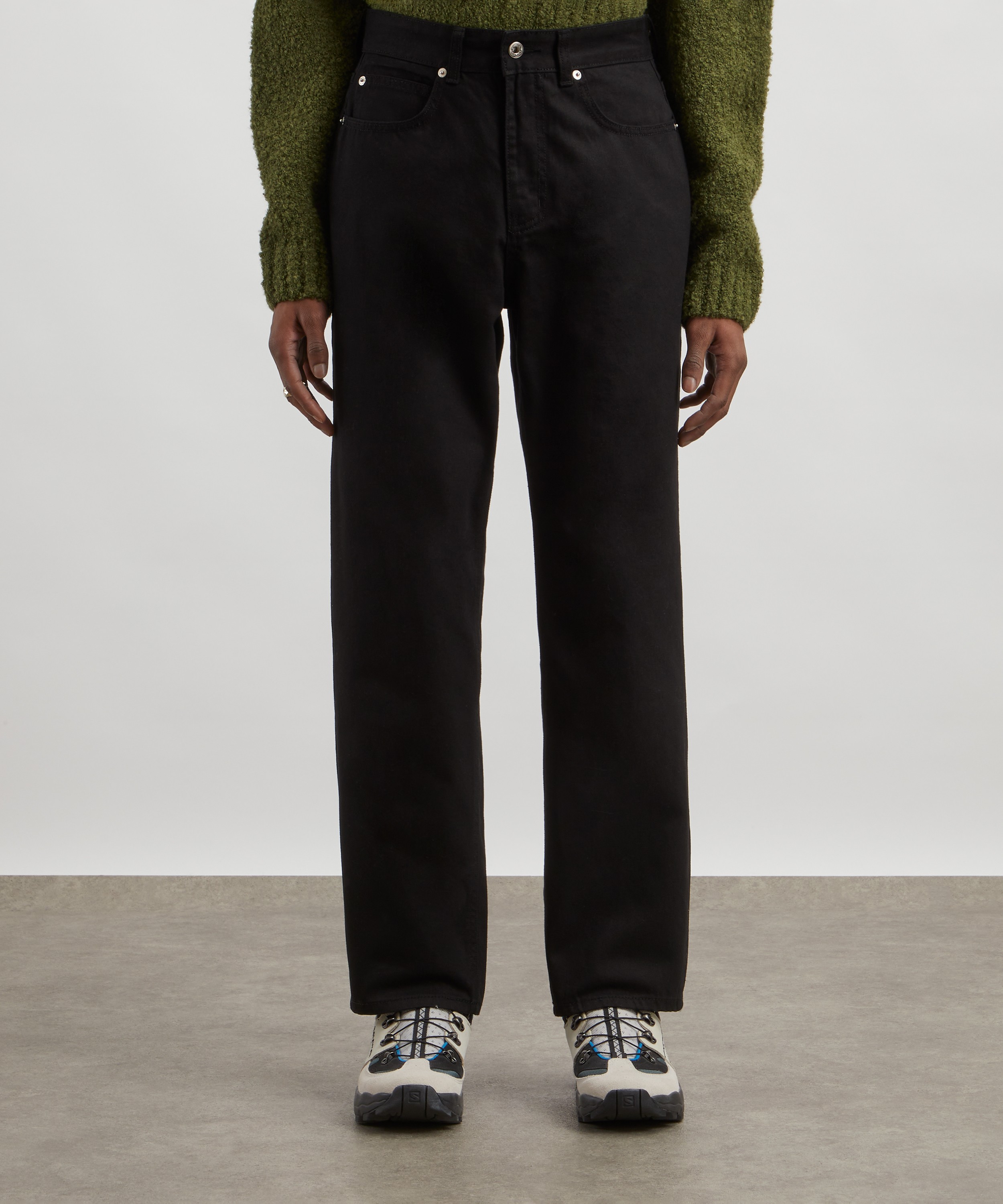 FrizmWORKS - Black OG Wide Cotton Trousers image number 2