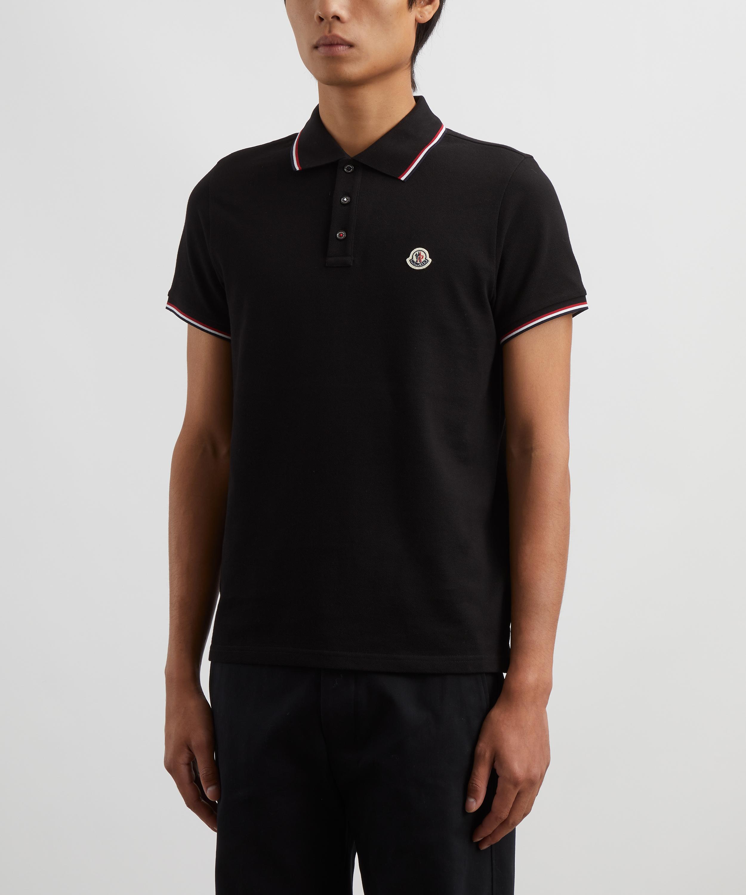 Moncler - Black Logo Patch Polo Shirt  image number 2