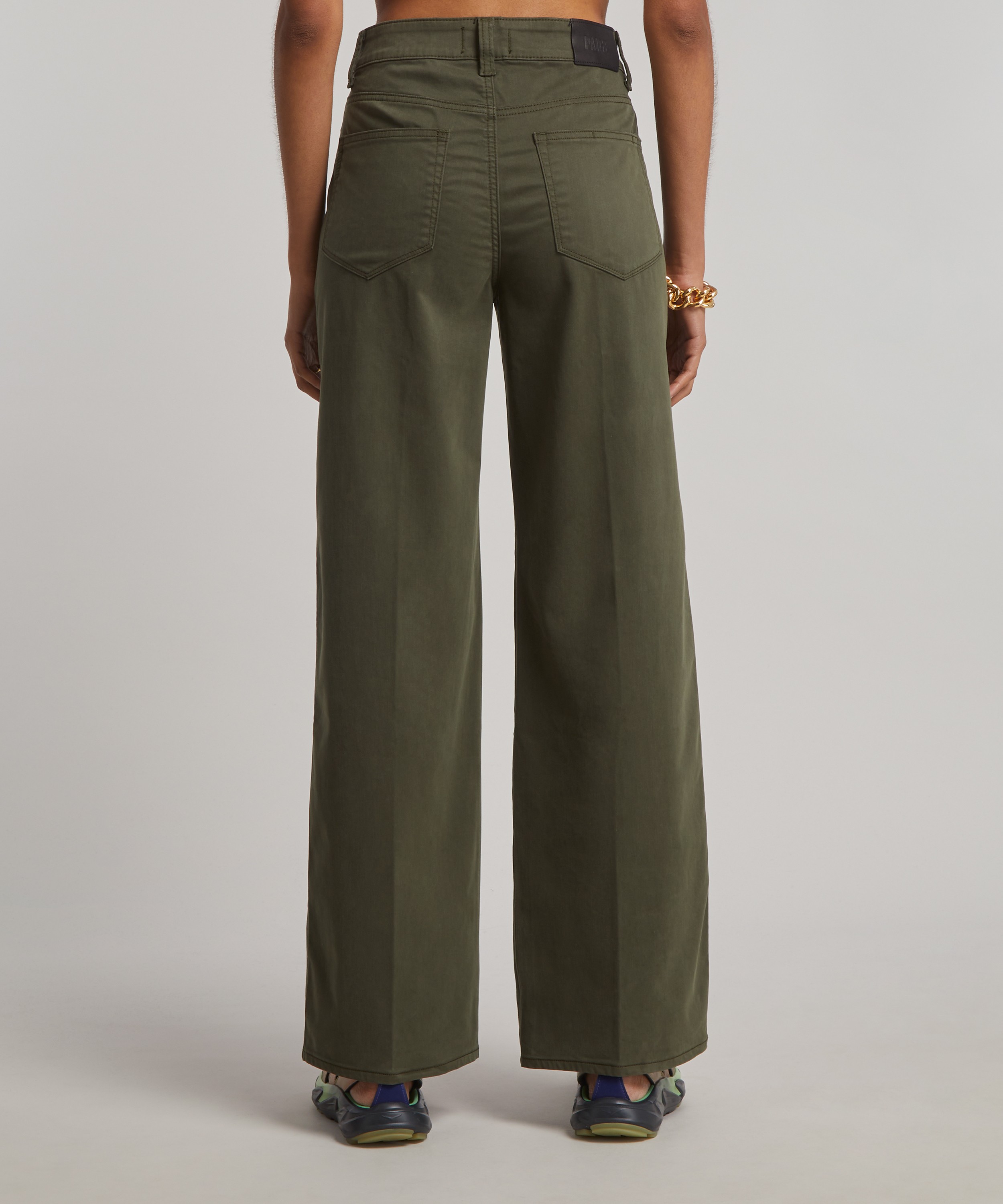 Paige - Sasha 32” Forester Green Straight Leg Jeans image number 3