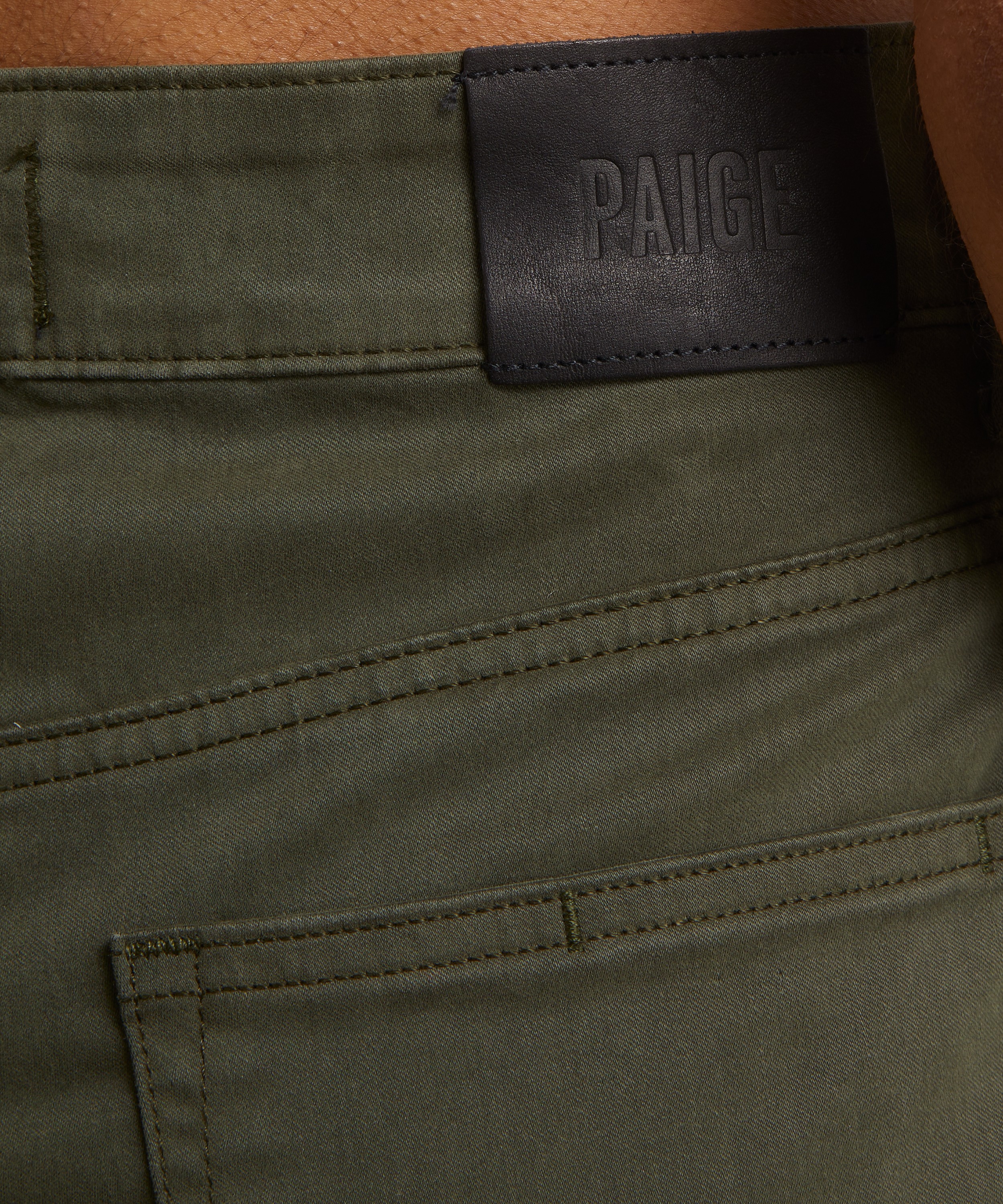 Paige - Sasha 32” Forester Green Straight Leg Jeans image number 4