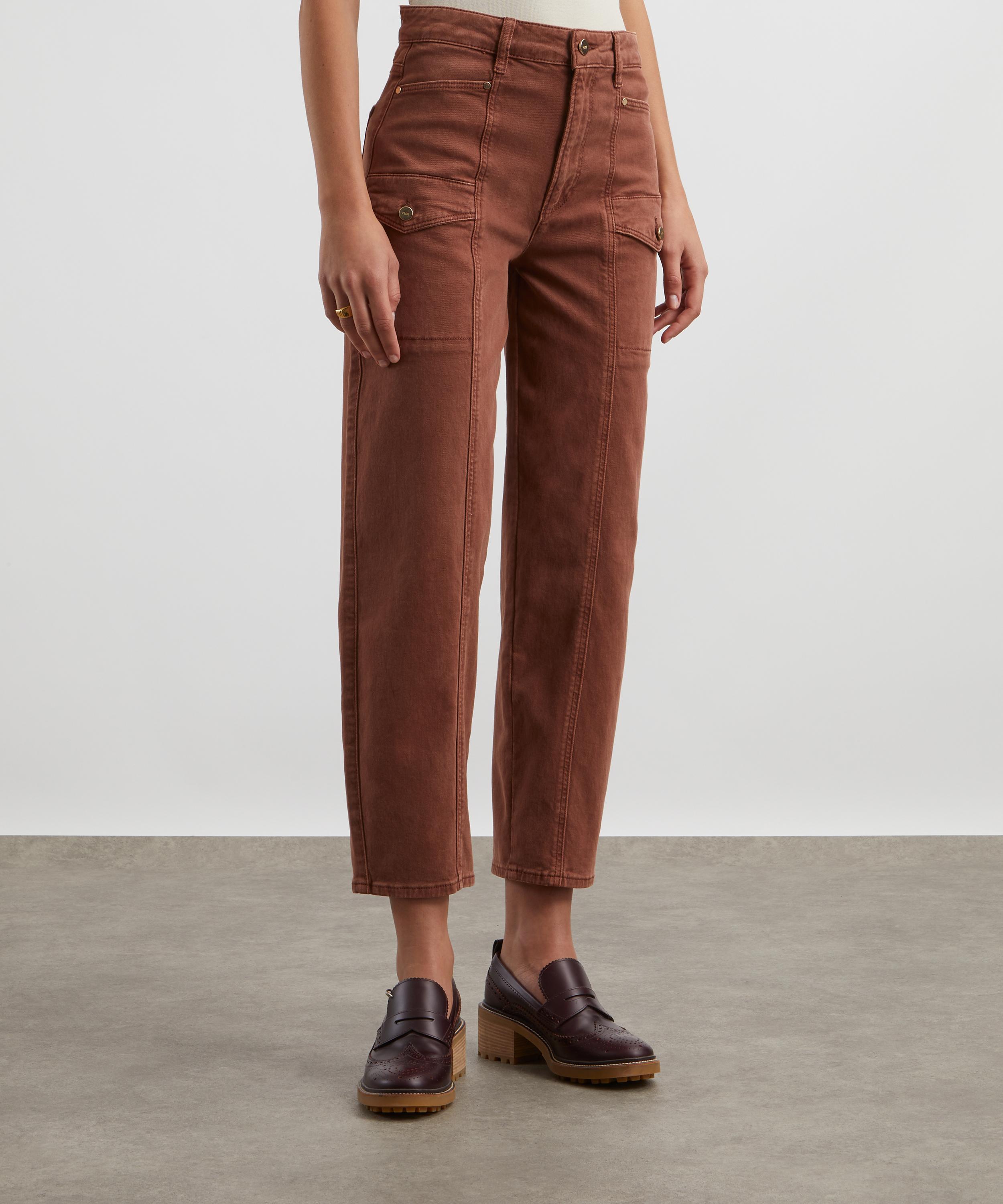 Paige - Alexis Cargo Barrel Leg Jeans in Vintage Brunette image number 2