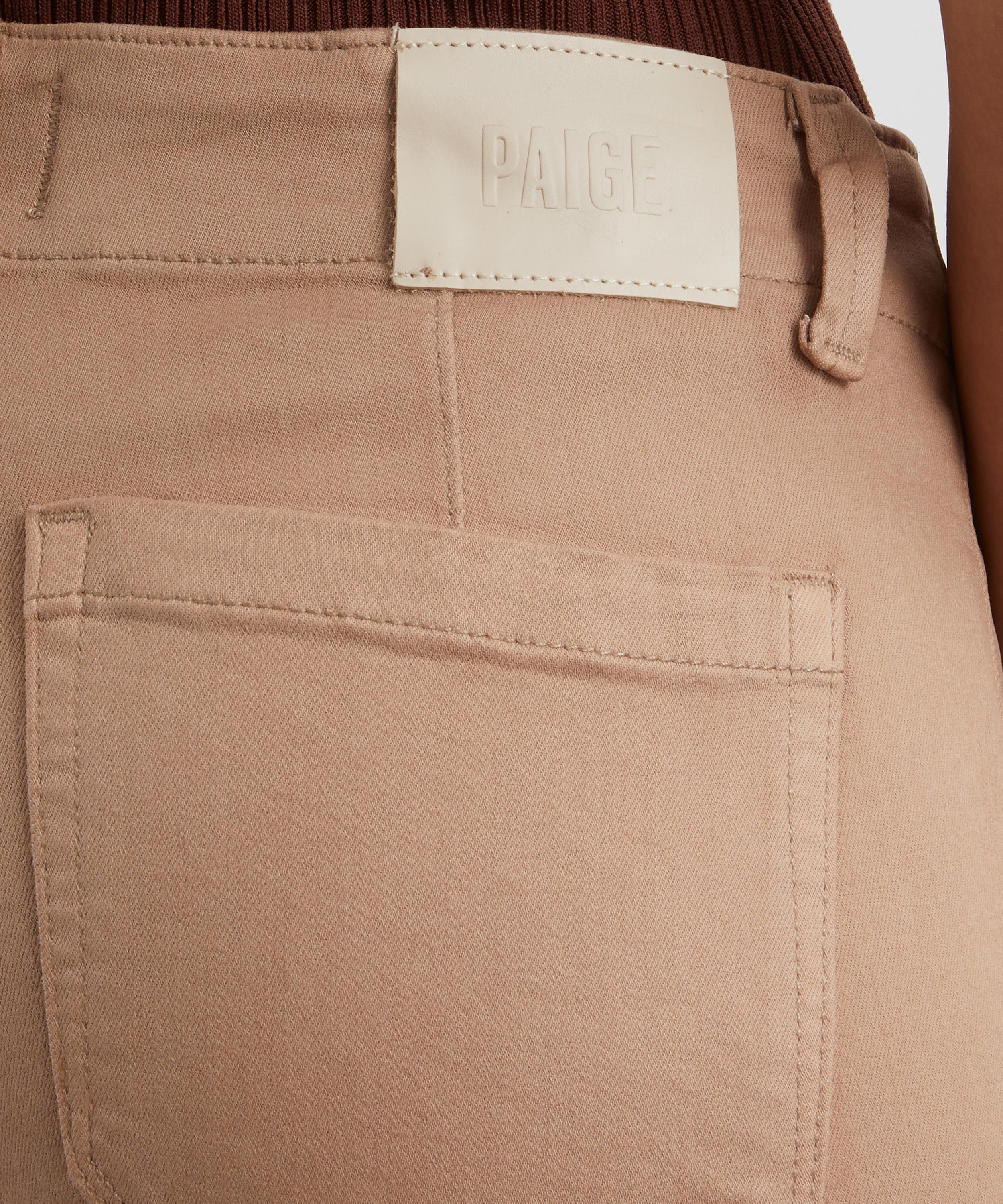 Paige - Carly Wide Leg Cargo Jeans in French Latte Luxe Coating image number 4