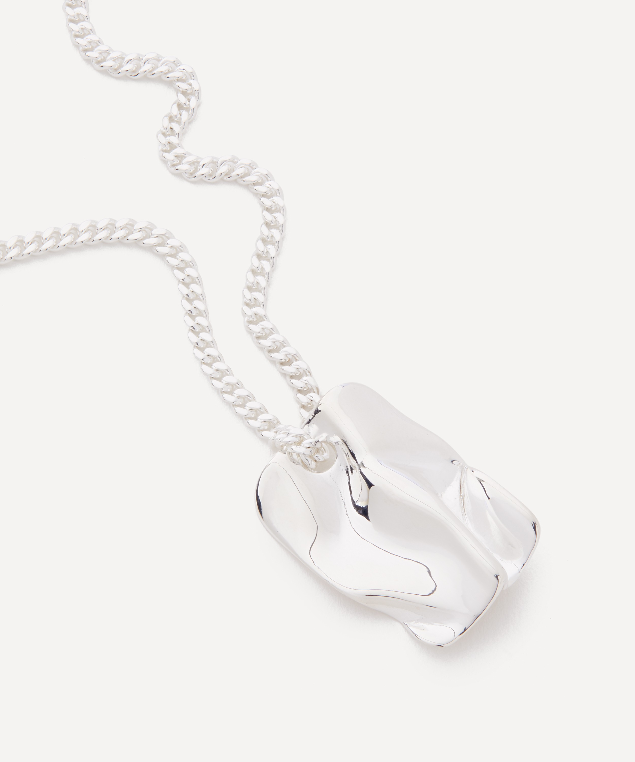 Completedworks - Platinum-Plated Corrugated Pendant Necklace image number 0