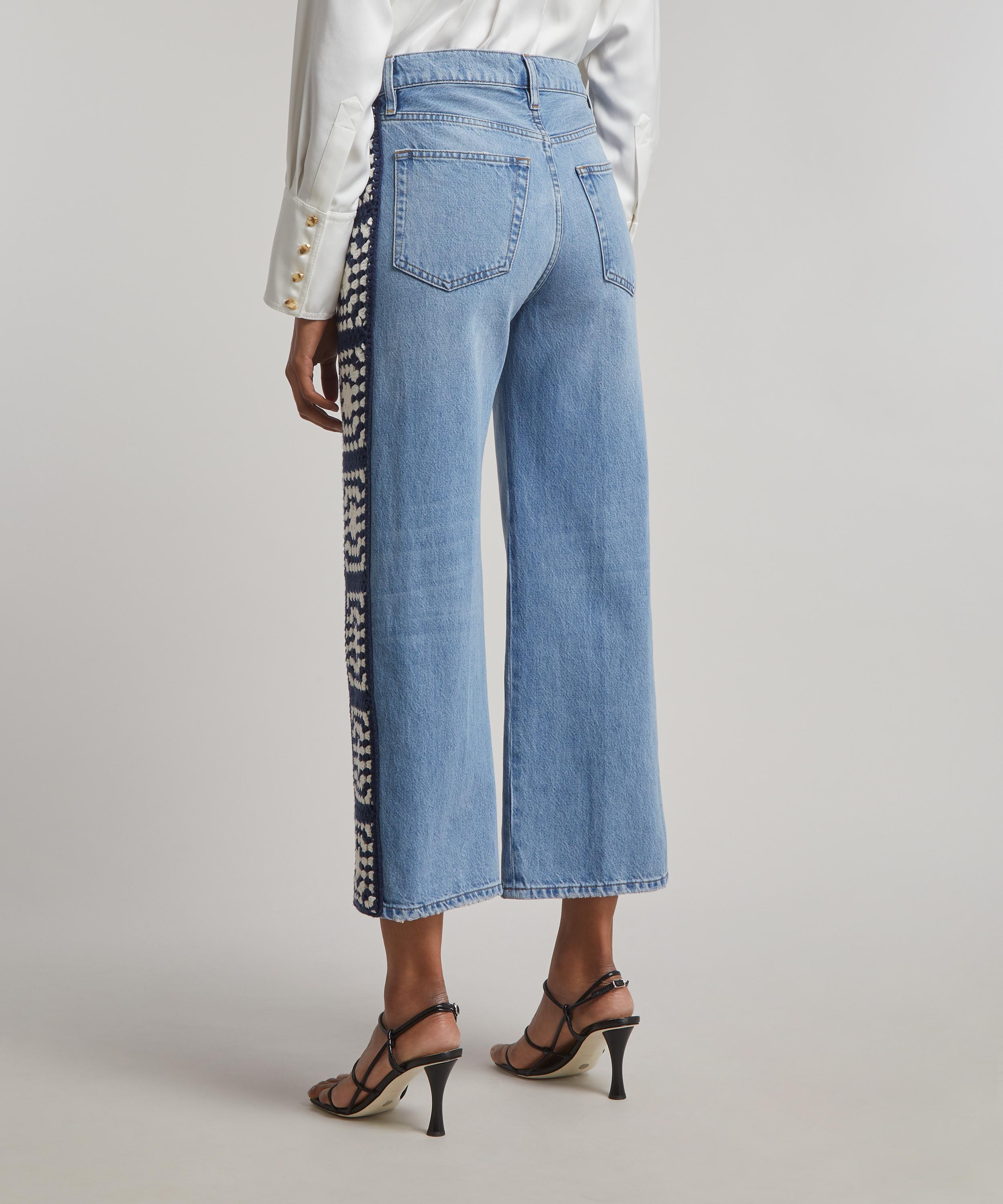 Frame - Le Jane Crop Crochet Jeans in Baines Clean image number 3