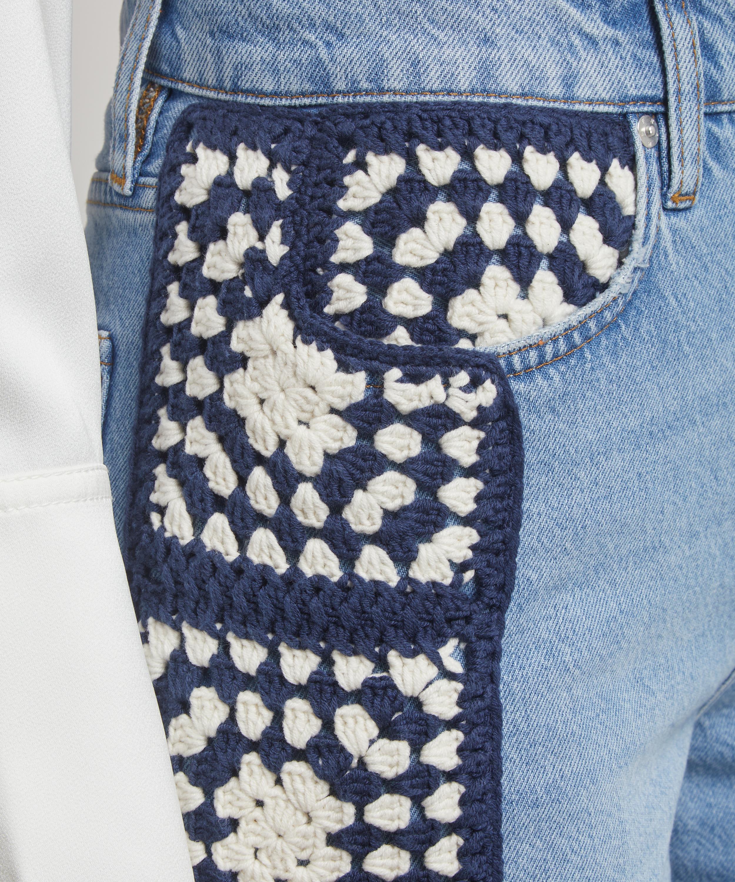 Frame - Le Jane Crop Crochet Jeans in Baines Clean image number 4