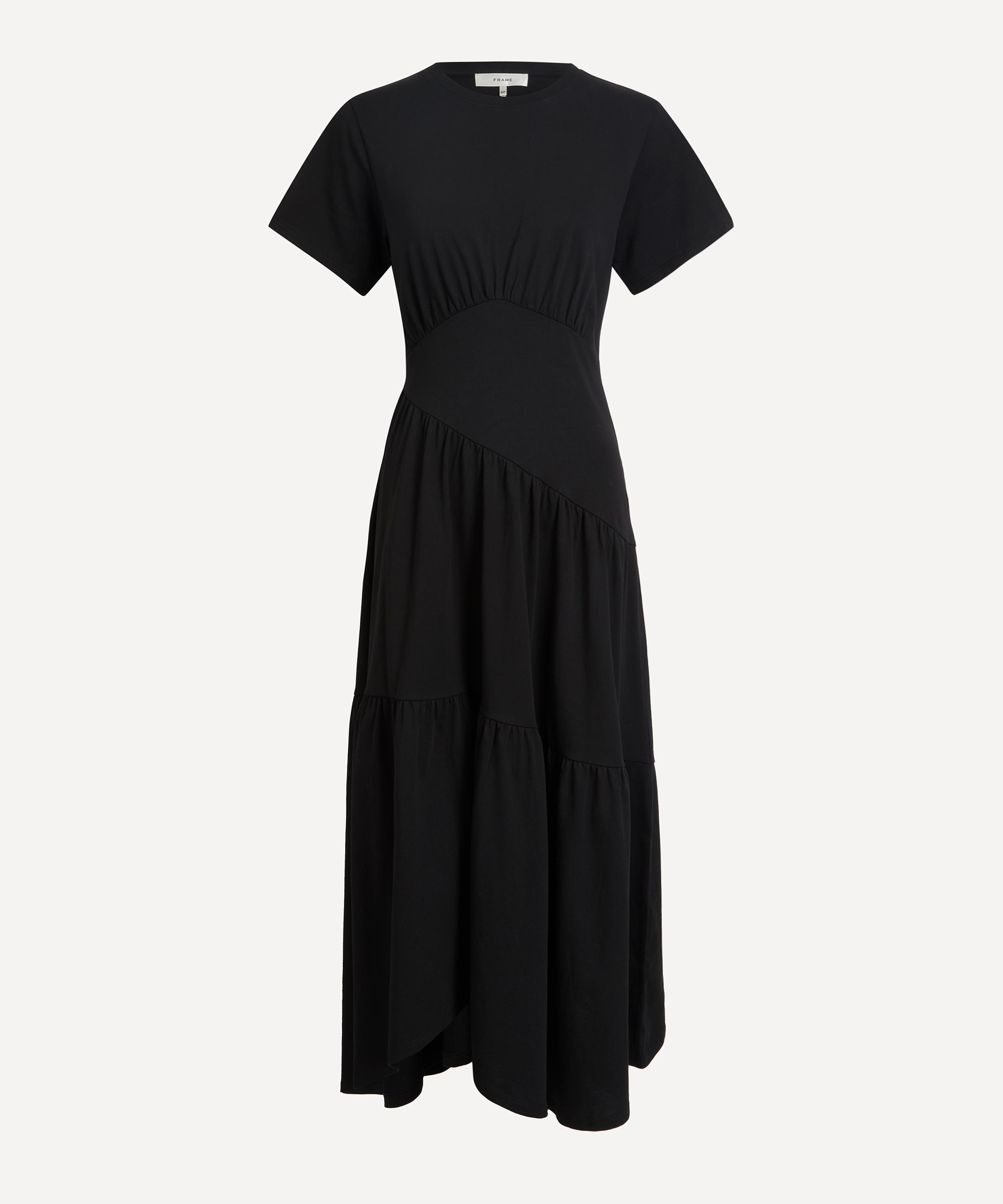 Frame - Gathered Seam Short Sleeve Dress image number 0