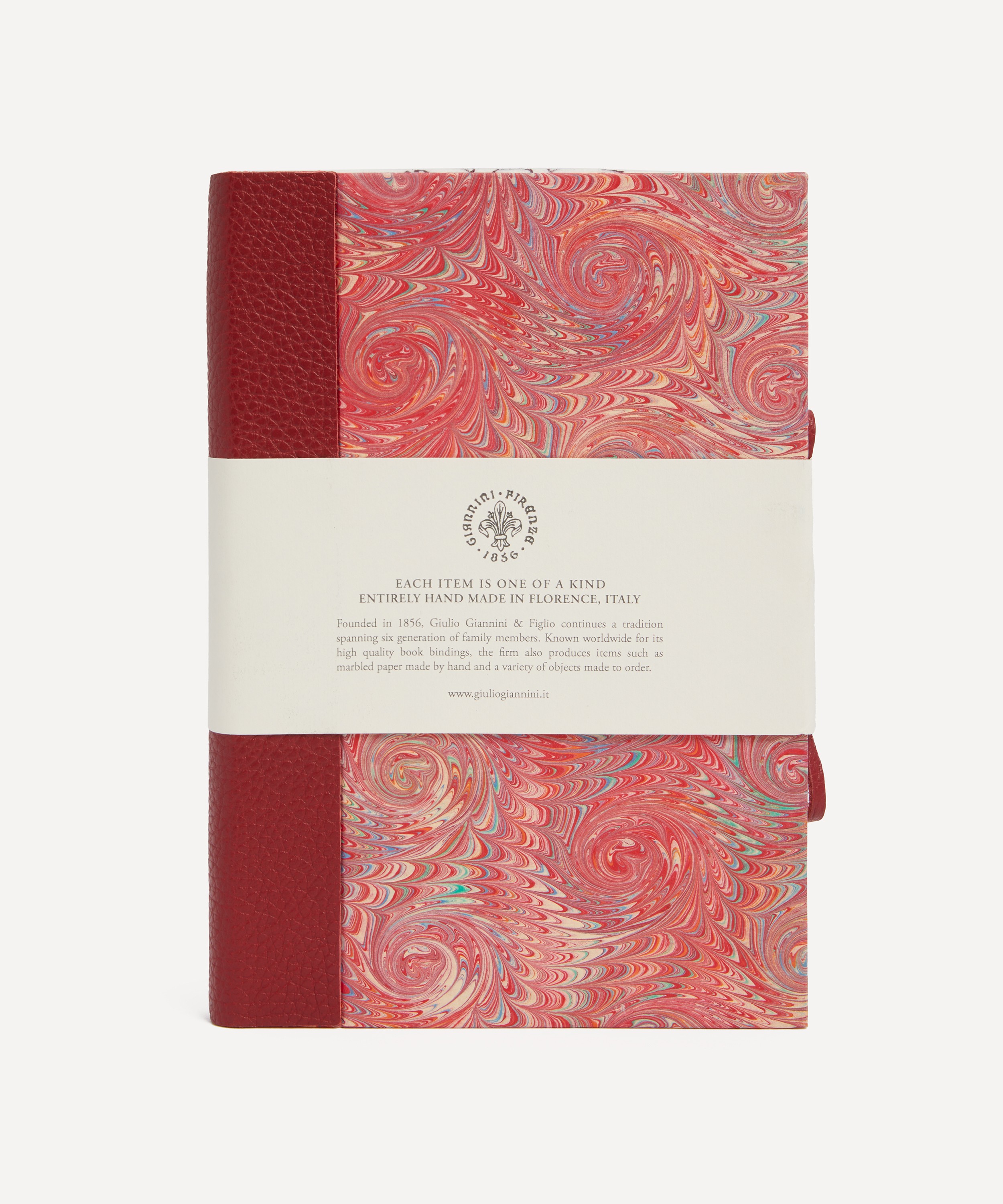 Giannini - Marbled Notebook with Leather Spine and Tie