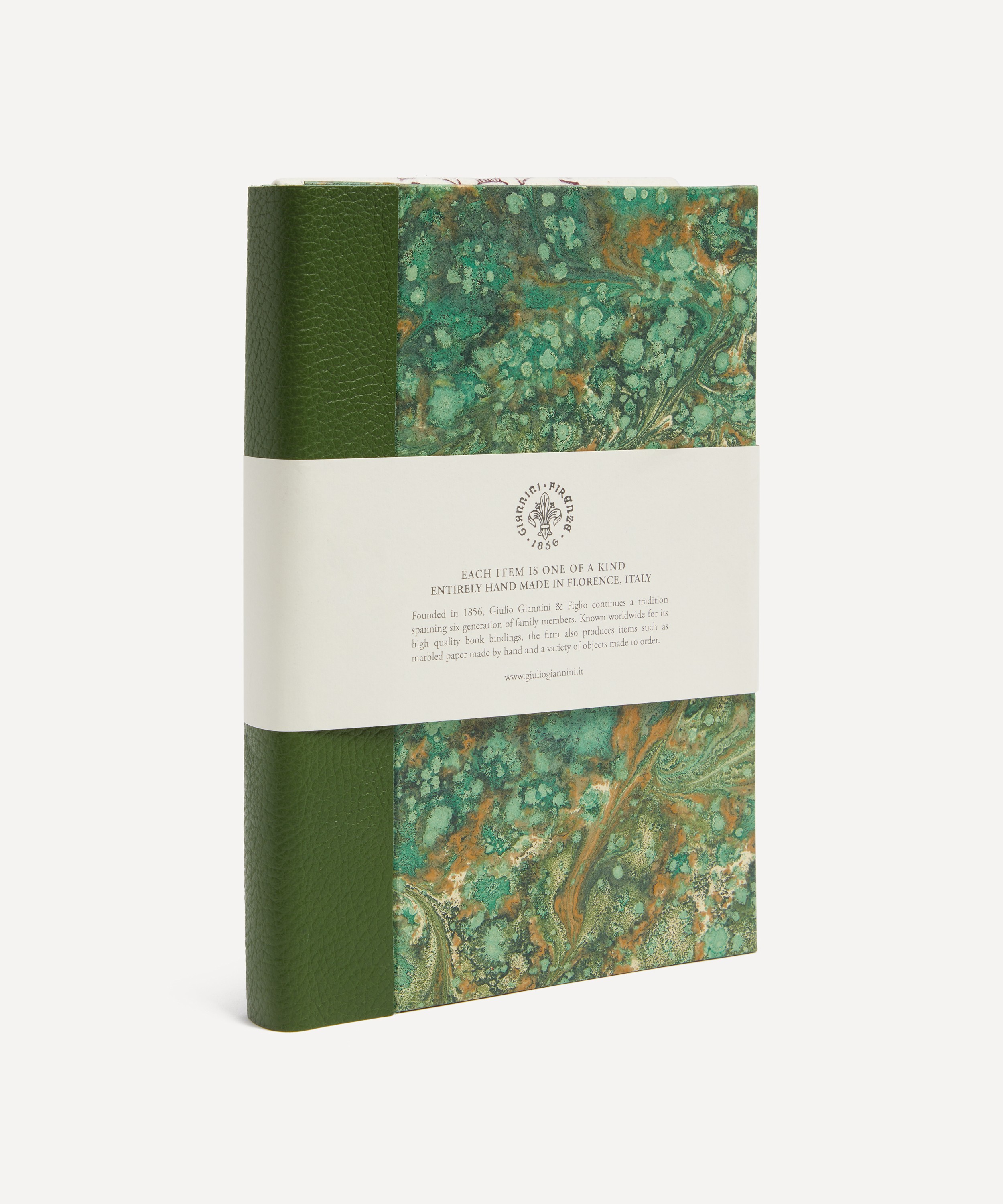 Giannini - Marbled Notebook with Leather Spine and Tie image number 